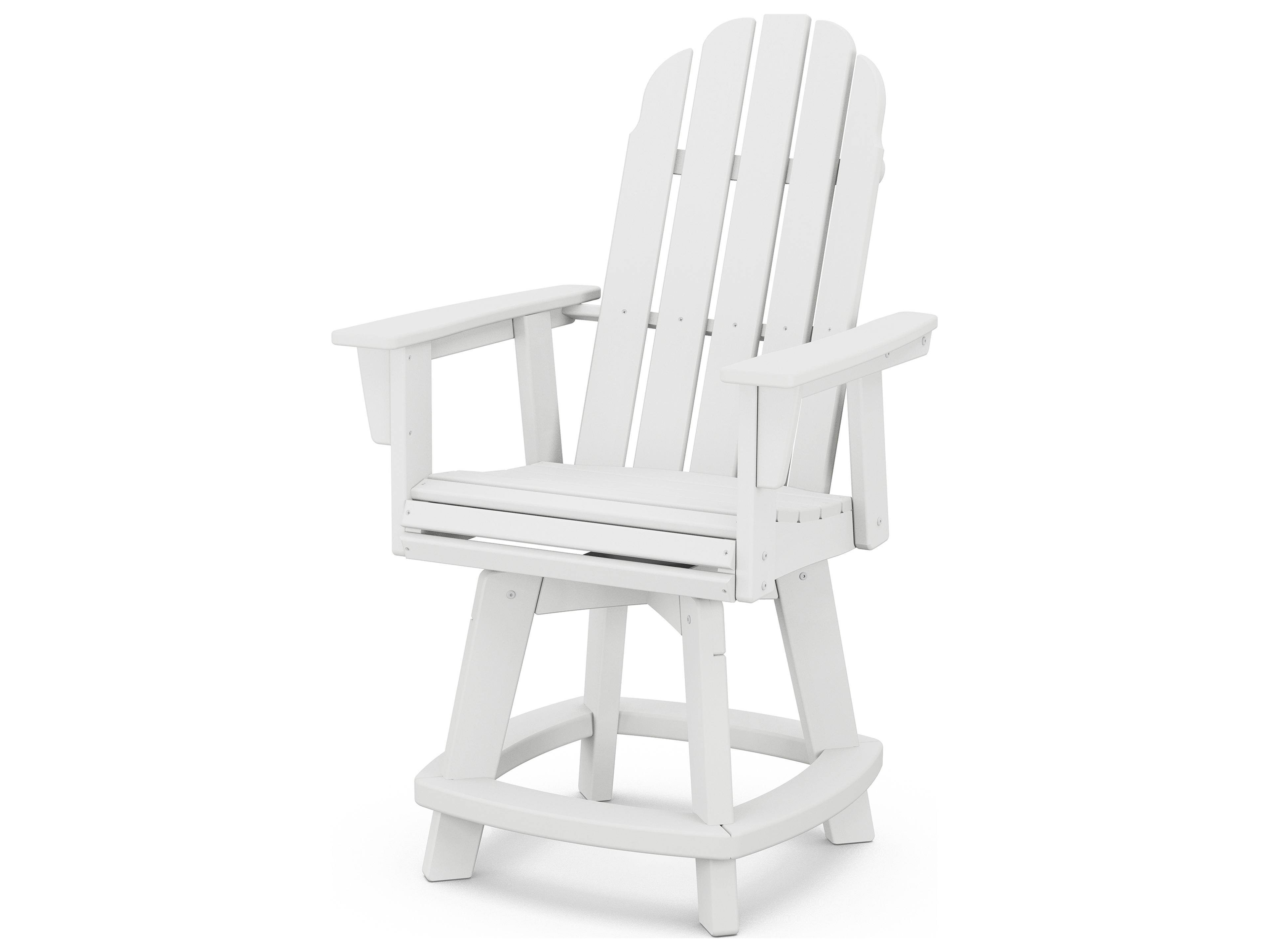 POLYWOOD® Vineyard Recycled Plastic Adirondack Swivel Counter Outdoor Patio Chair
