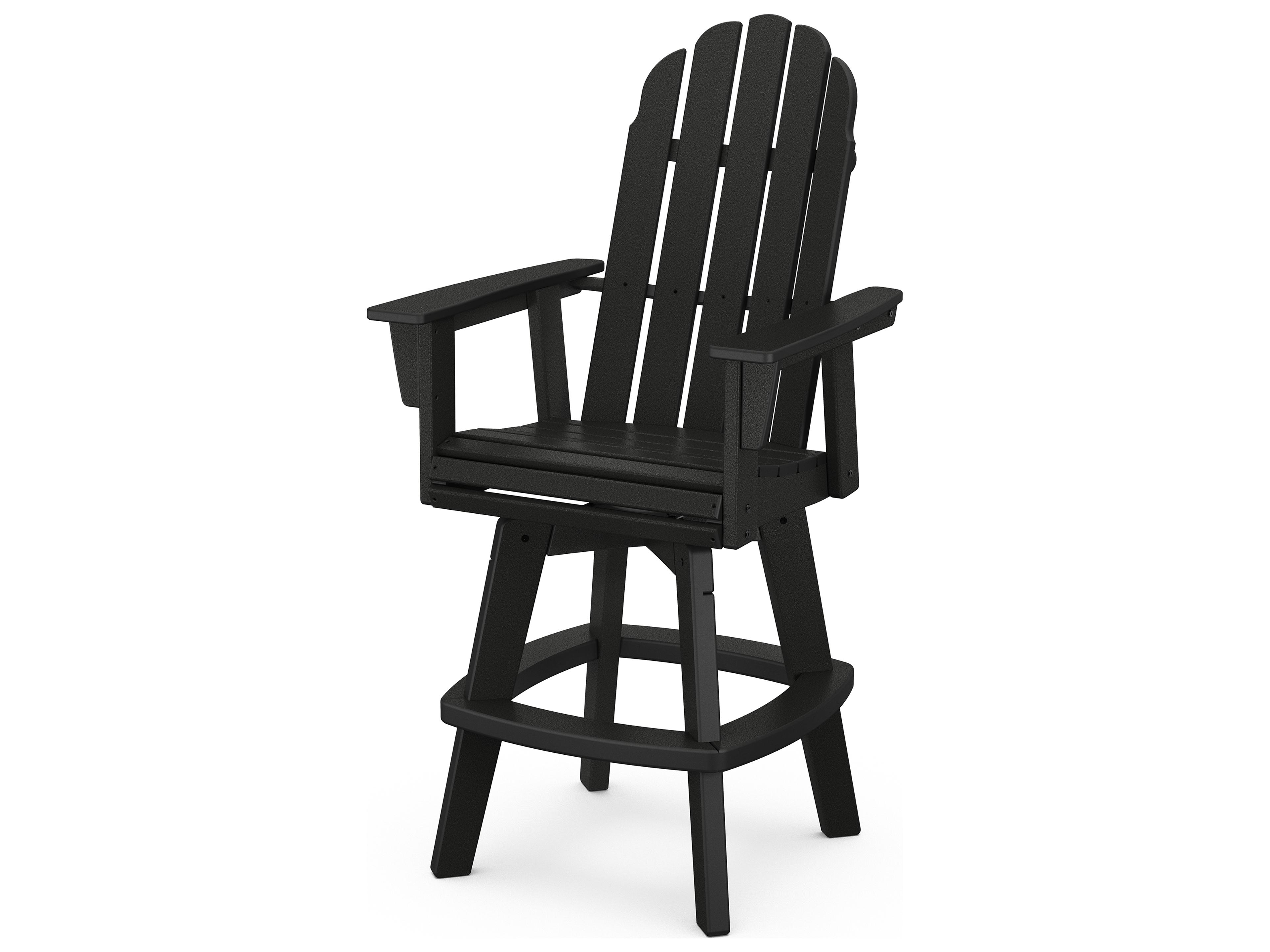 POLYWOOD® Vineyard Recycled Plastic Adirondack Swivel Outdoor Bar Chair