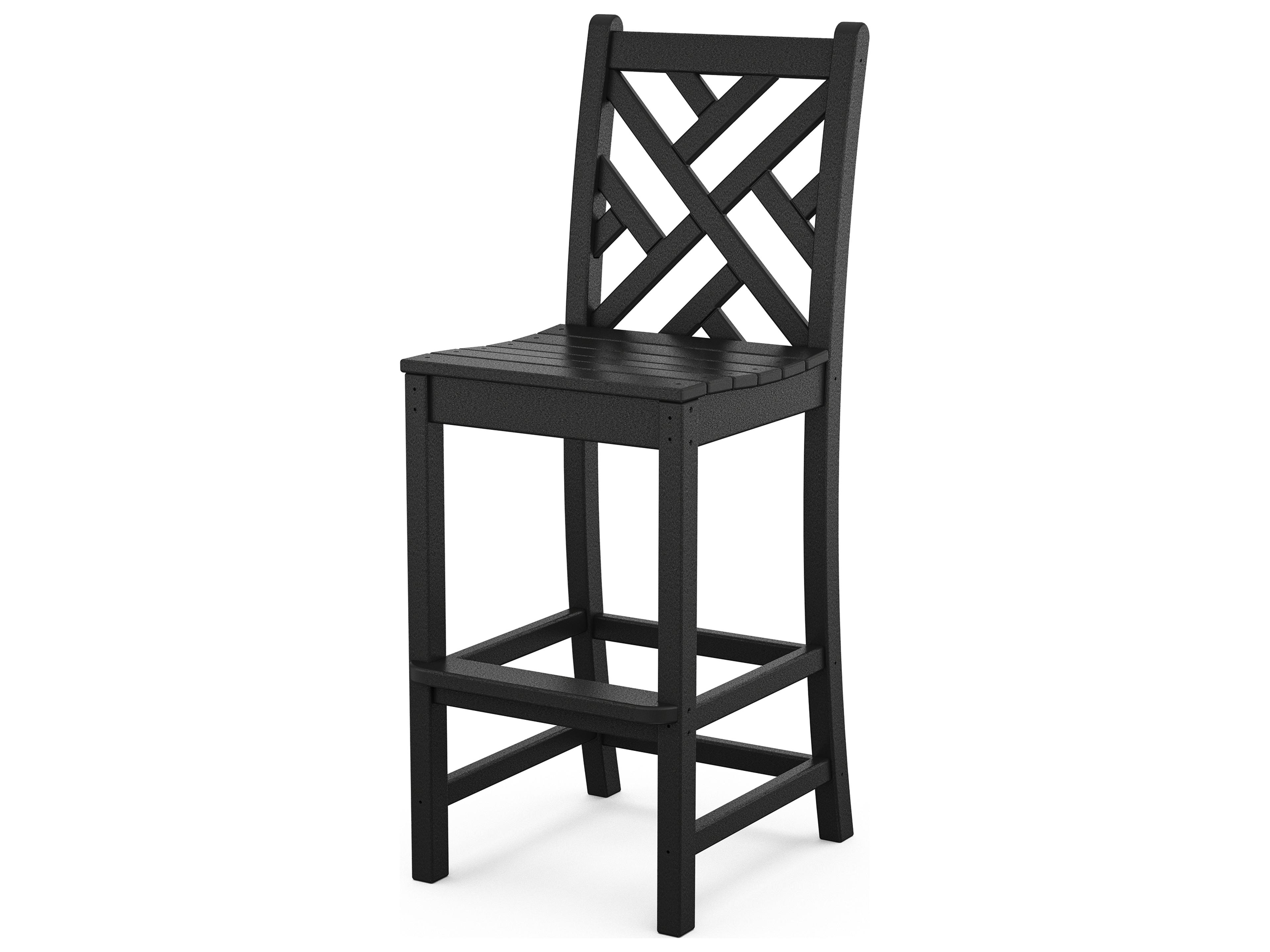 POLYWOOD® Chippendale Recycled Plastic Side Outdoor Patio Bar Stool