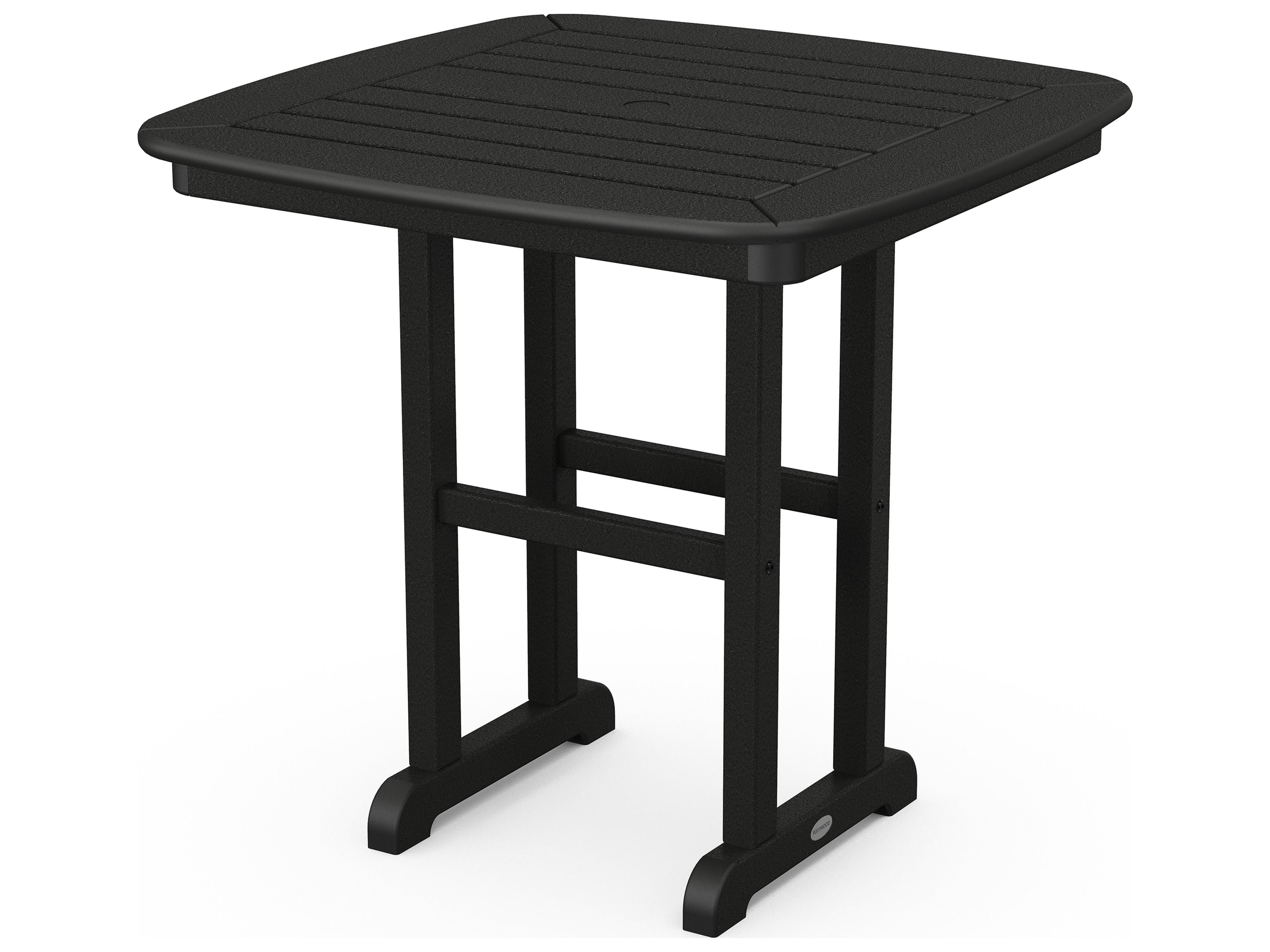 POLYWOOD® Nautical Recycled Plastic Square Outdoor Patio Dining Table