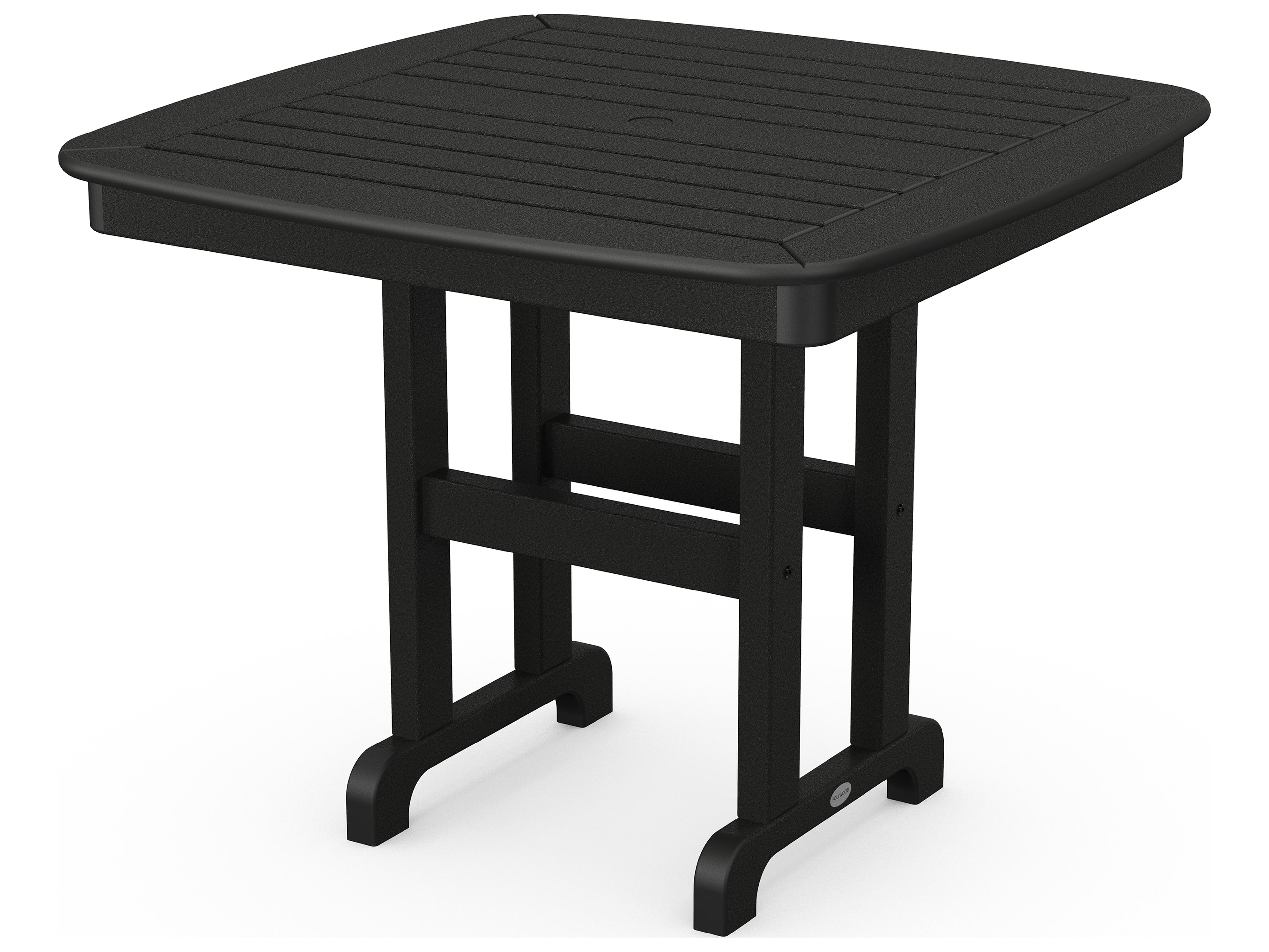 POLYWOOD® Nautical Recycled Plastic Square Patio Dining Table