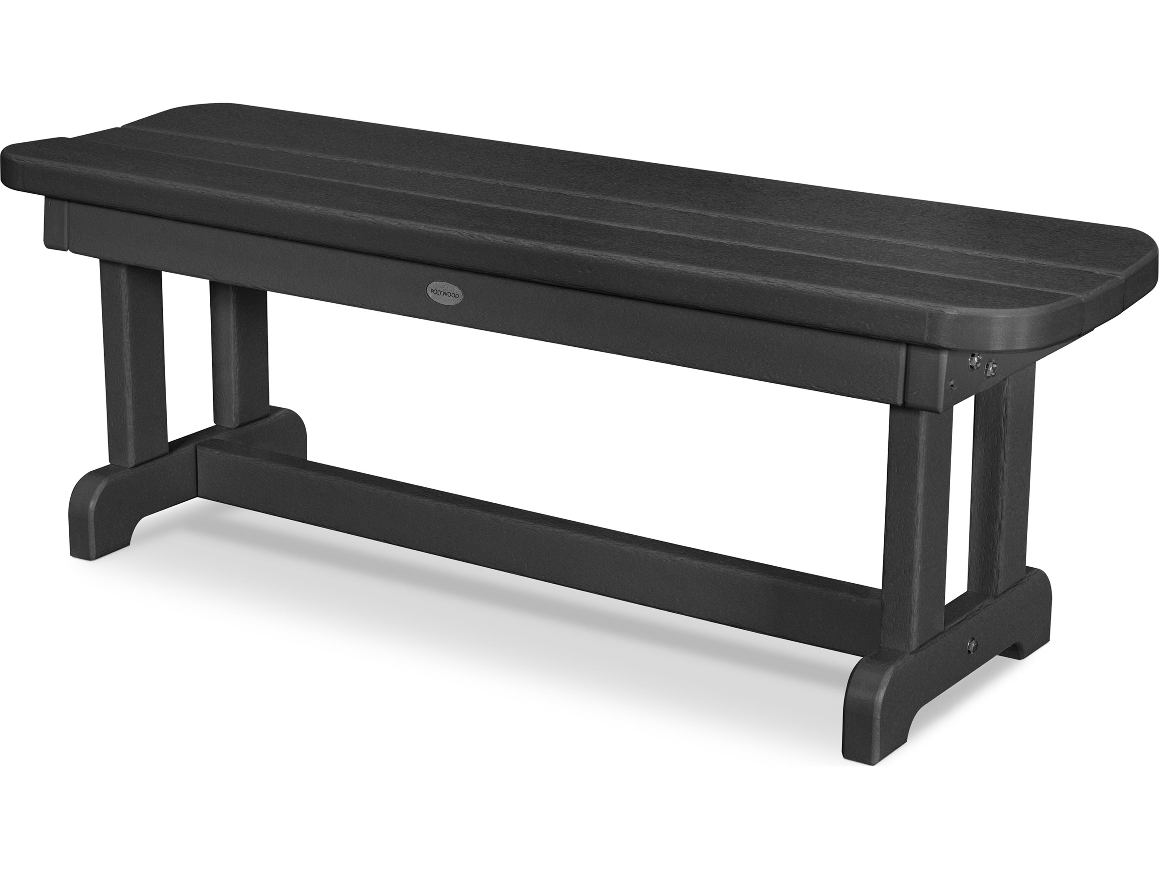 POLYWOOD® Park Recycled Plastic 48 Backless Outdoor Patio Bench