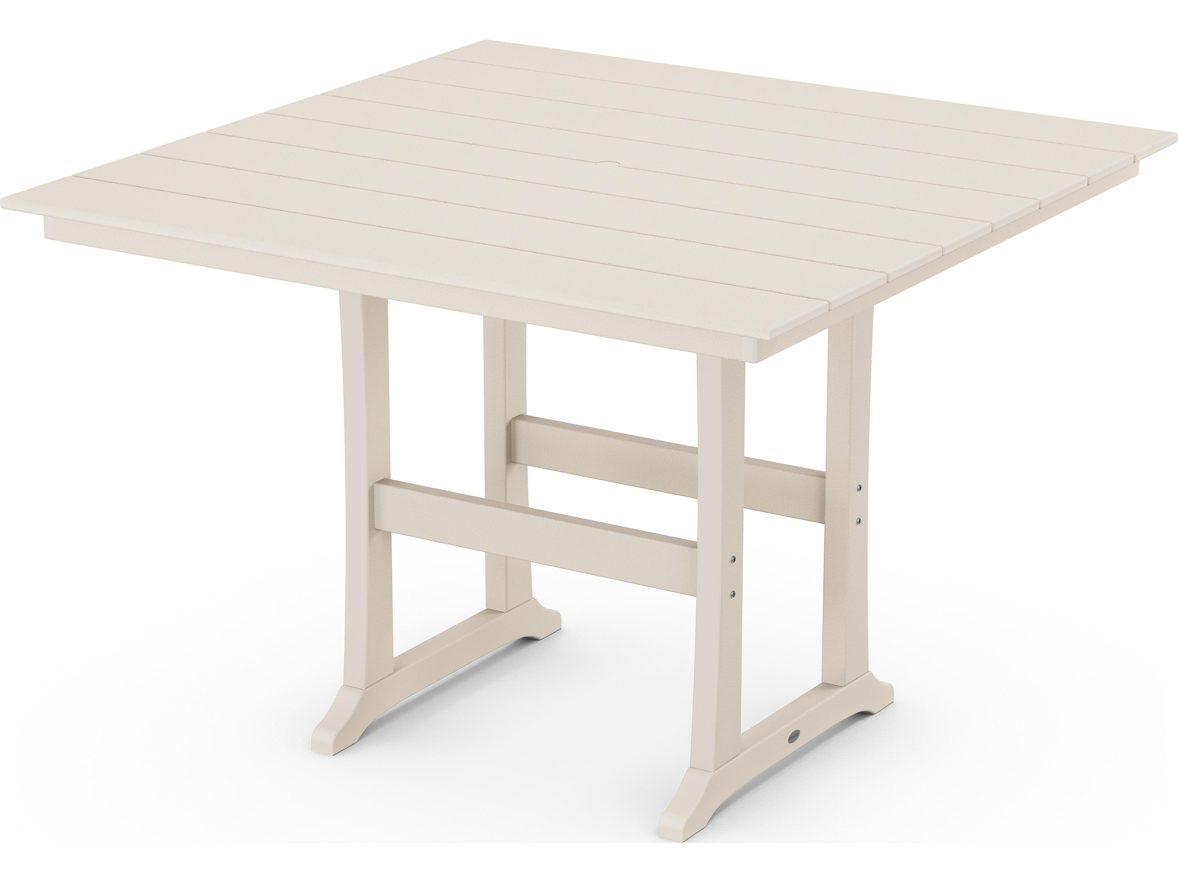 POLYWOOD® Farmhouse Recycled Plastic Square Patio Bar Table