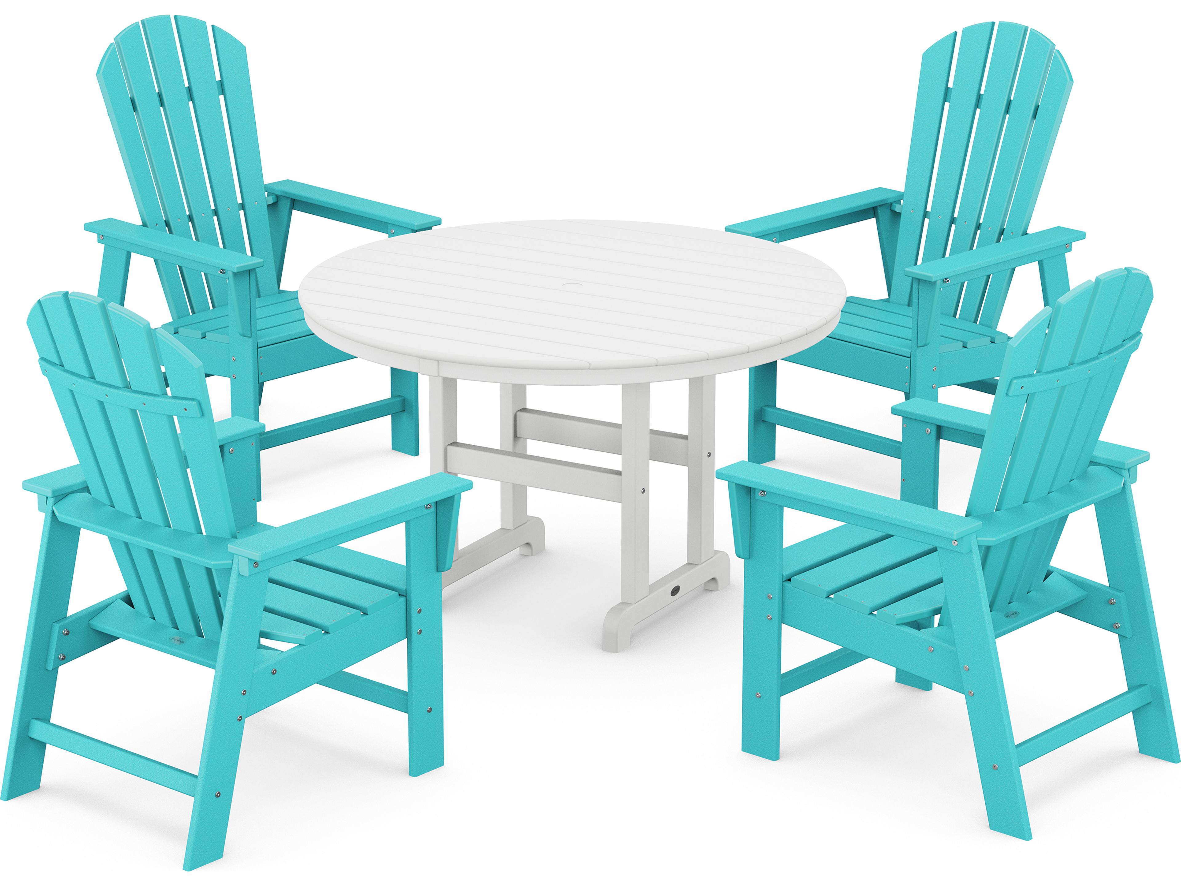 POLYWOOD® South Beach Recycled Plastic 5 Piece Outdoor Patio Dining Set