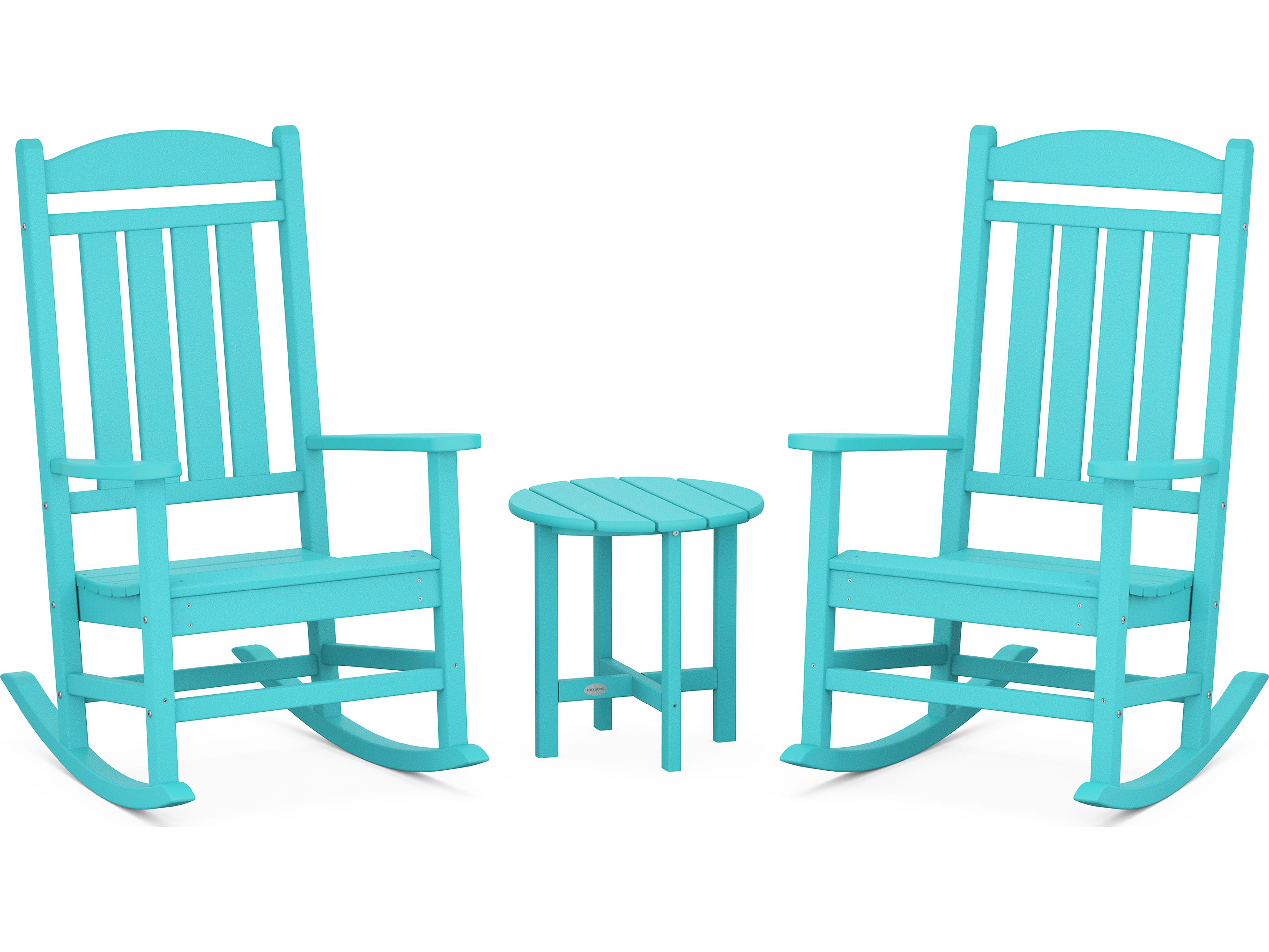 POLYWOOD® Presidential Recycled Plastic 3-Piece Rocker Outdoor Patio Lounge Set