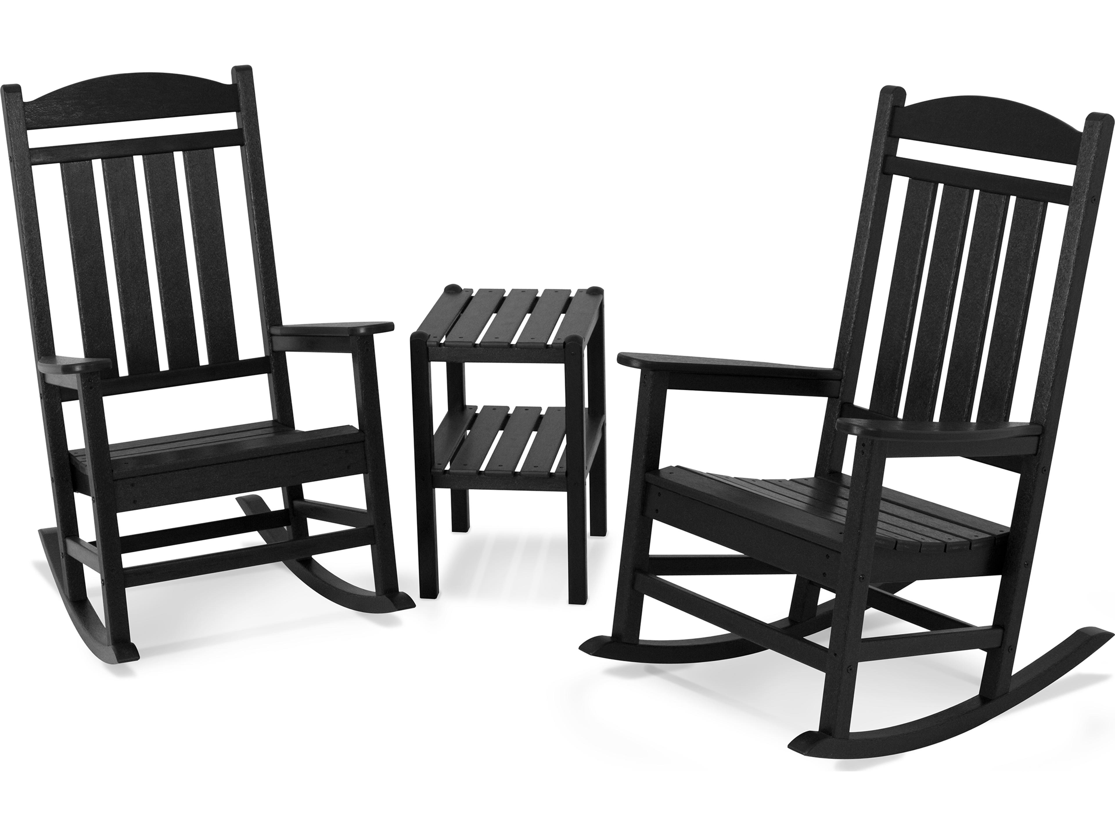POLYWOOD® Presidential Recycled Plastic 3-Piece Rocker Patio Lounge Set