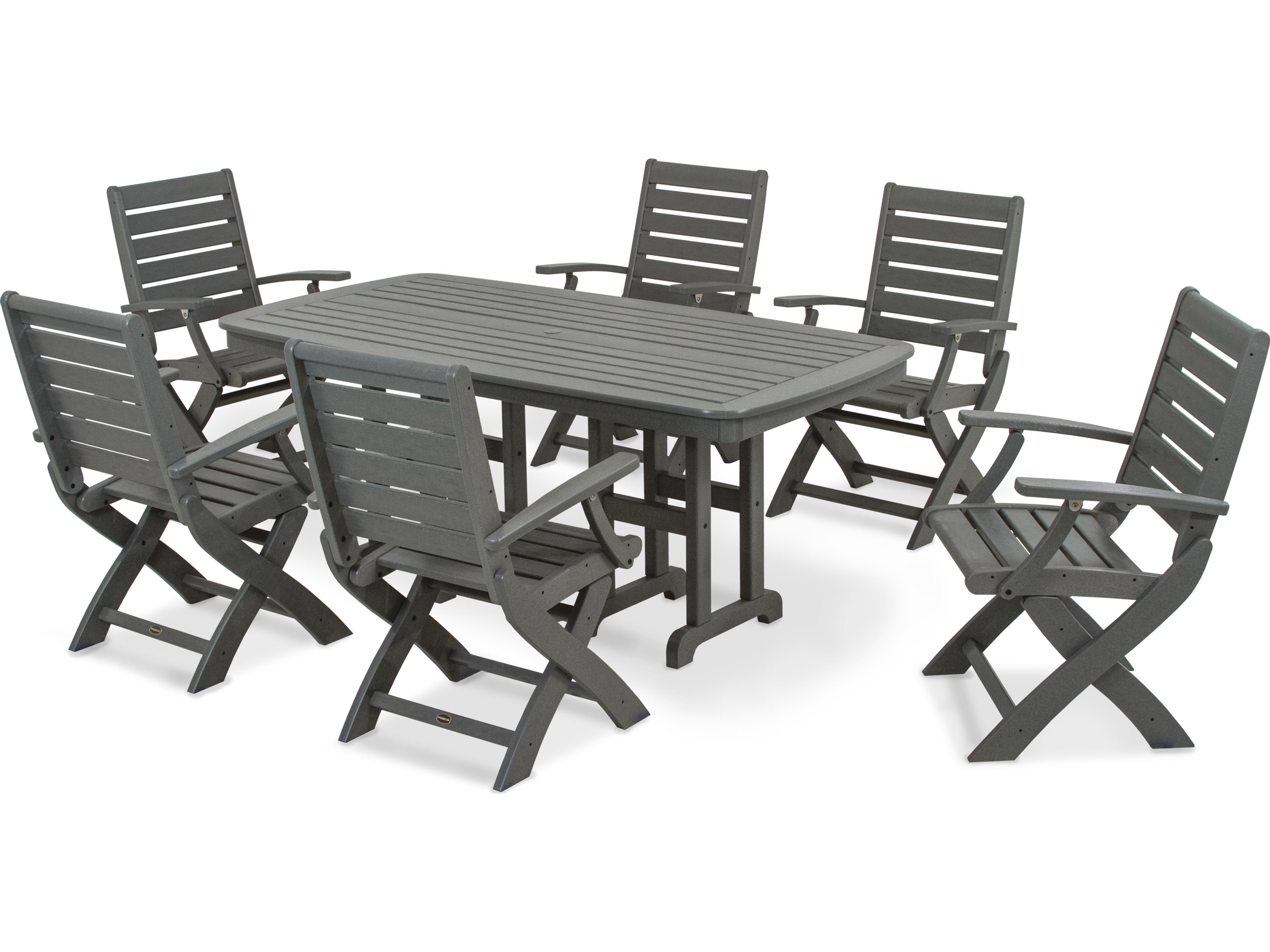 POLYWOOD® Signature Recycled Plastic 7-Piece Patio Dining Set