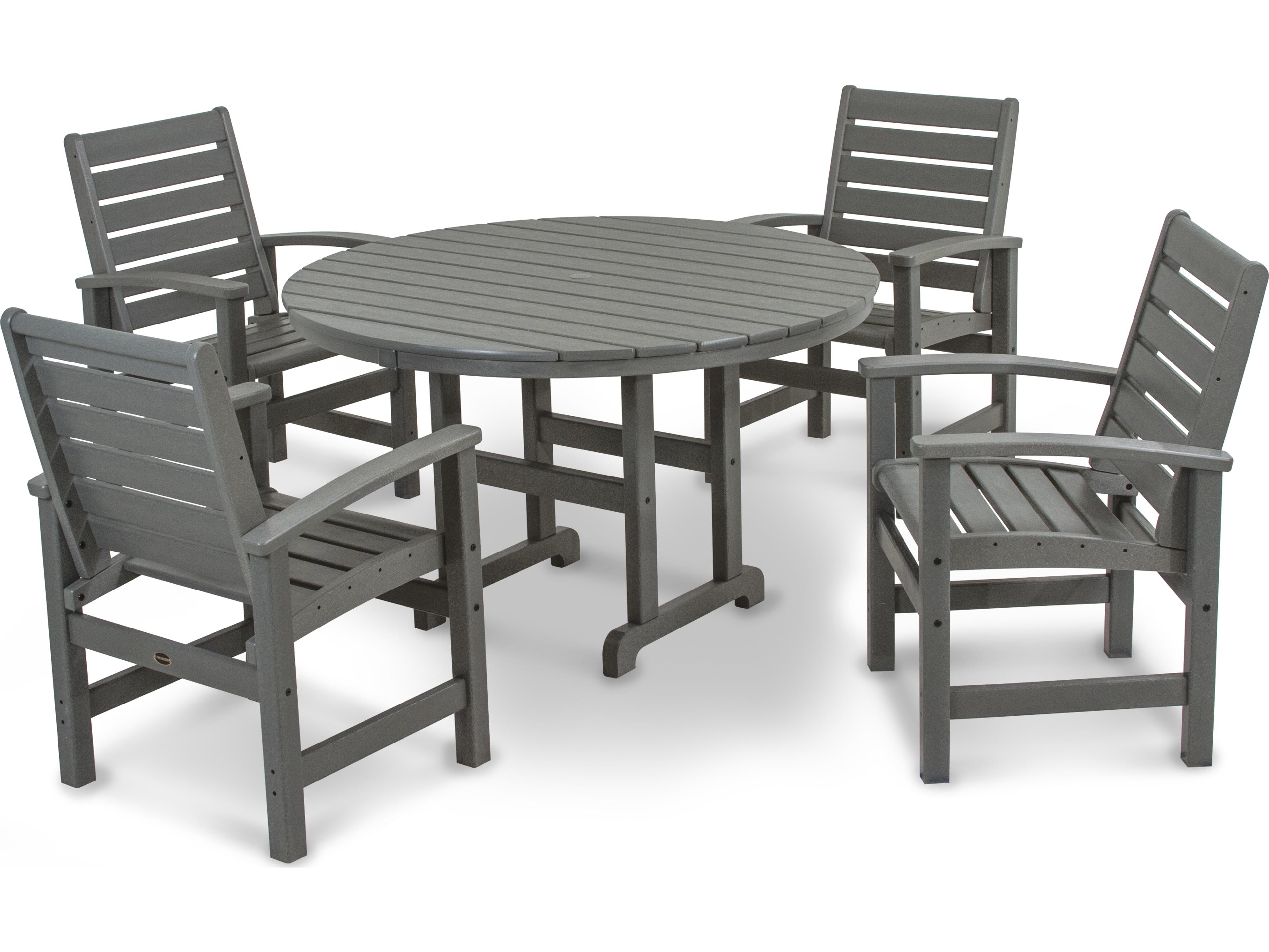 POLYWOOD® Signature Recycled Plastic 5-Piece Outdoor Dining Set