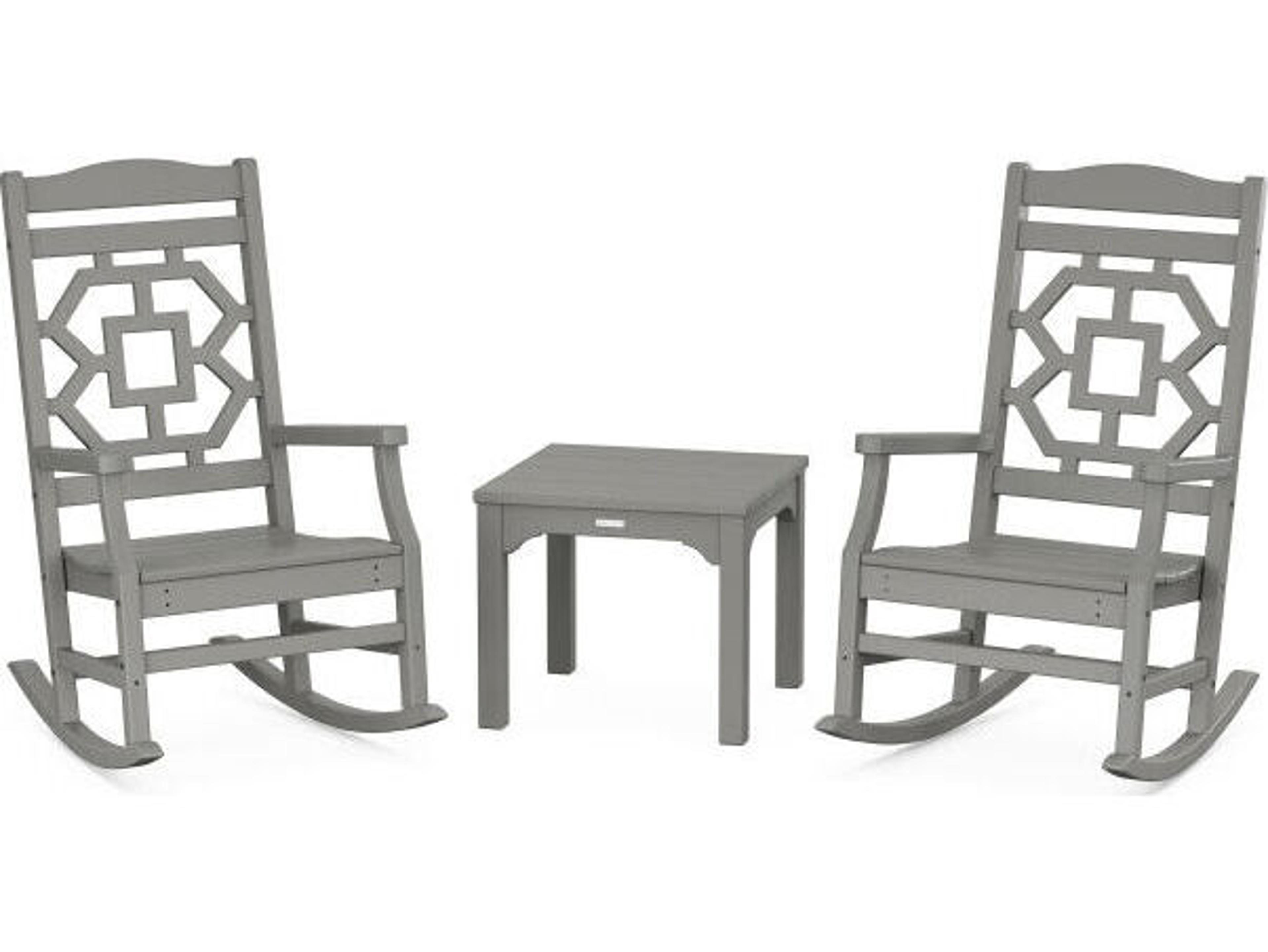 POLYWOOD® Martha Stewart Chinoiserie 3-Piece Rocking Chair Set