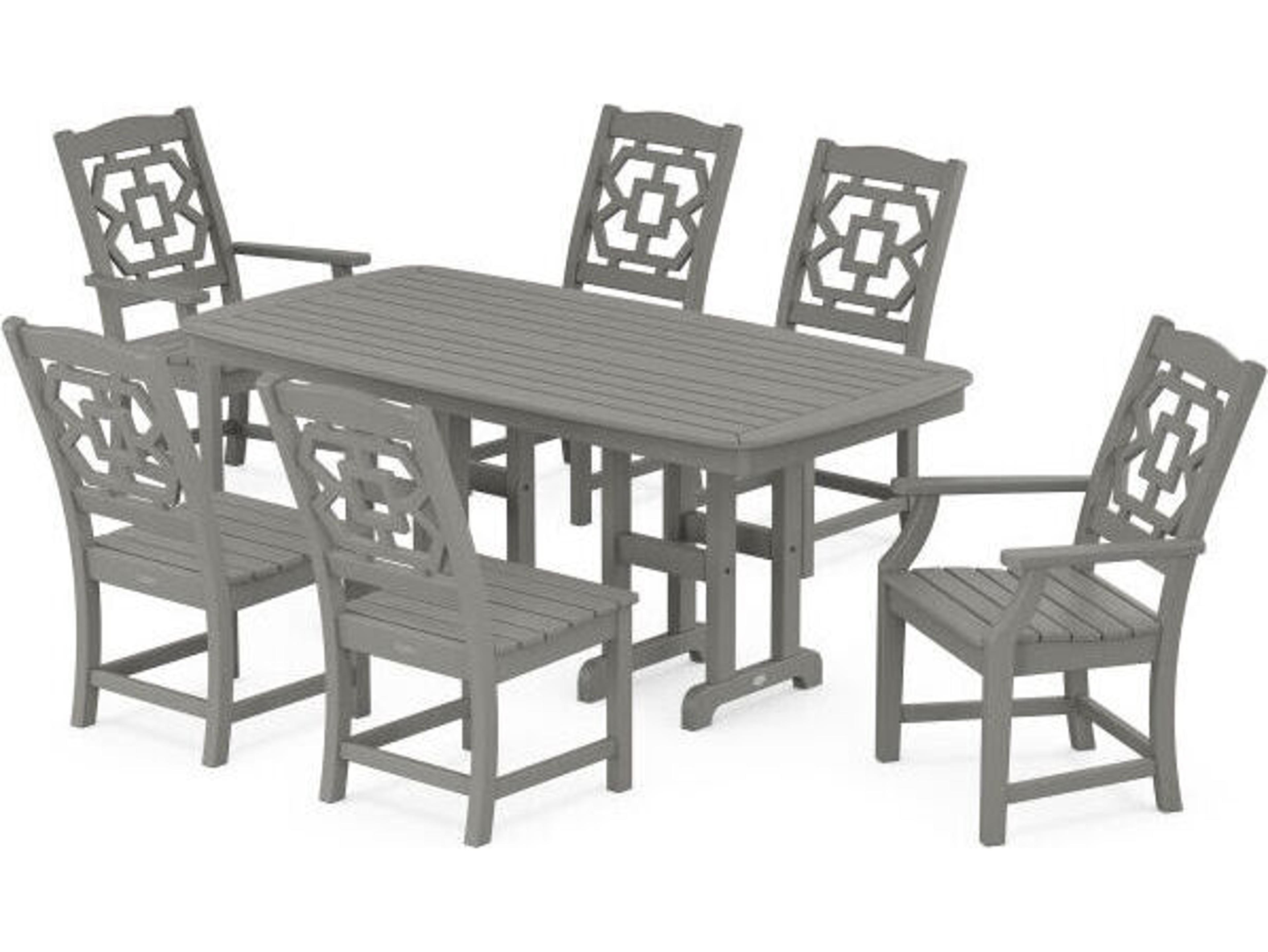 POLYWOOD® Martha Stewart Chinoiserie 7-Piece Outdoor Dining Set