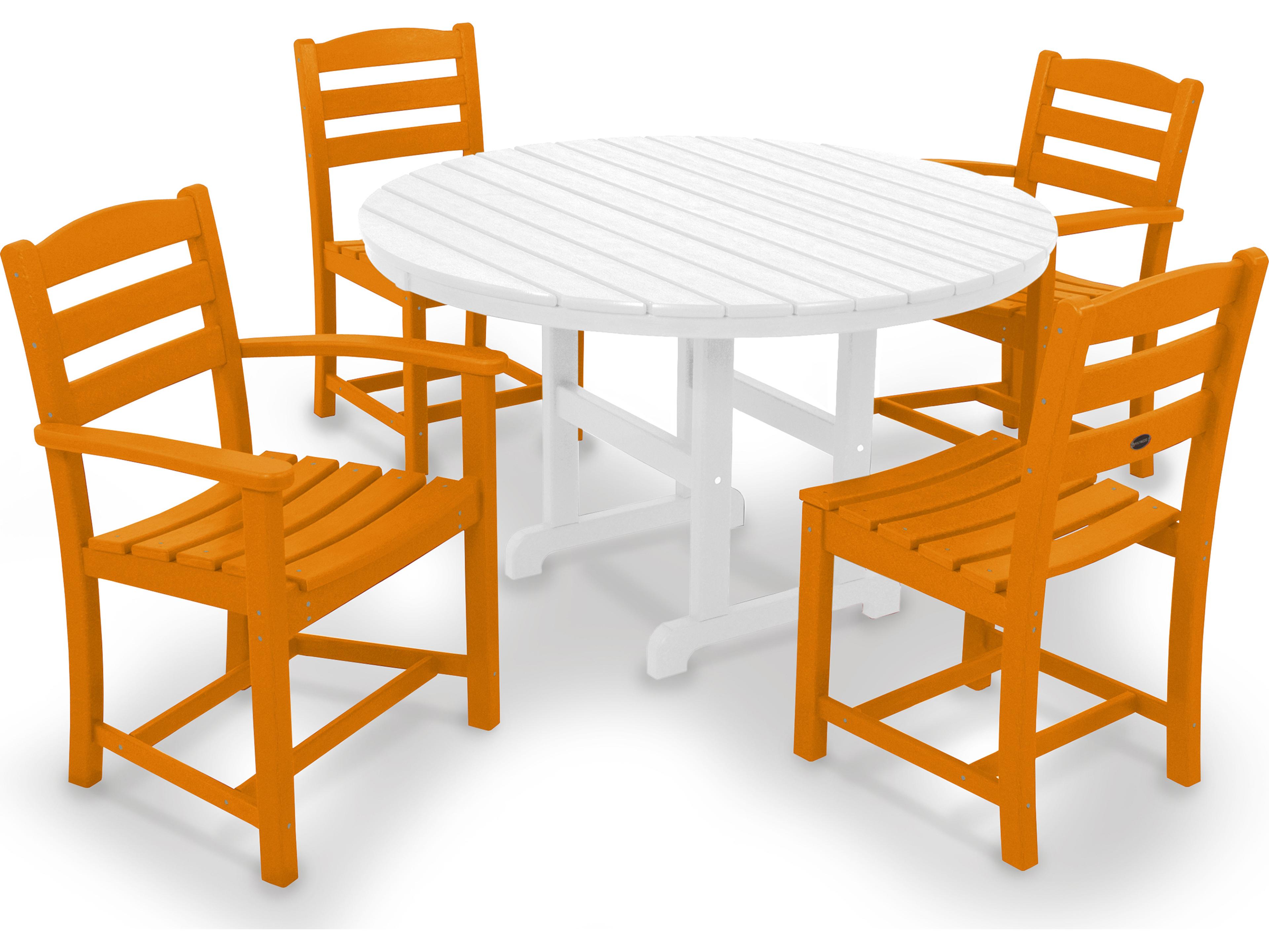 POLYWOOD® La Casa Cafe Recycled Plastic 5-Piece Outdoor Patio Dining Set