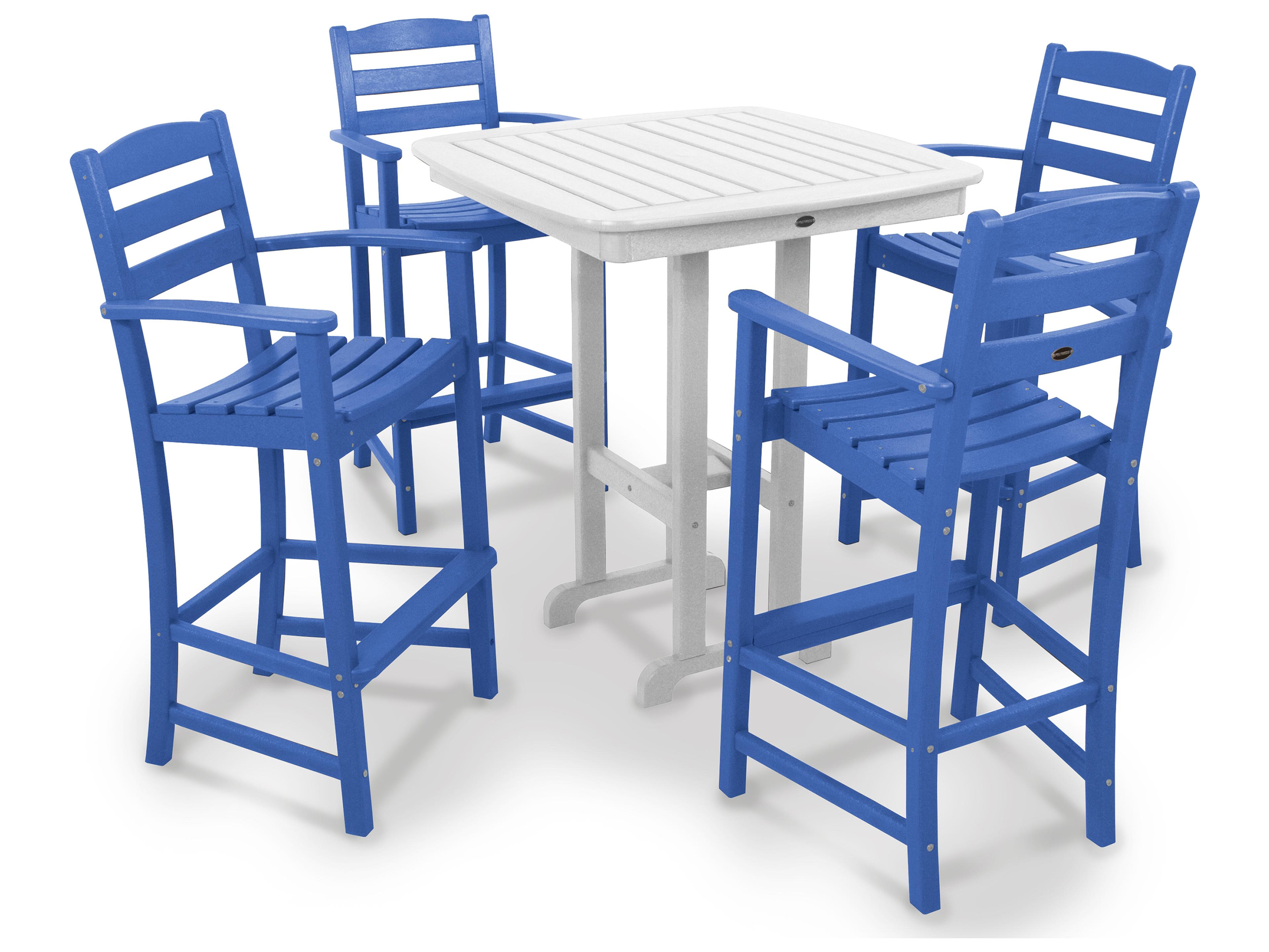 POLYWOOD® La Casa Cafe Recycled Plastic 5-Piece Bar Set
