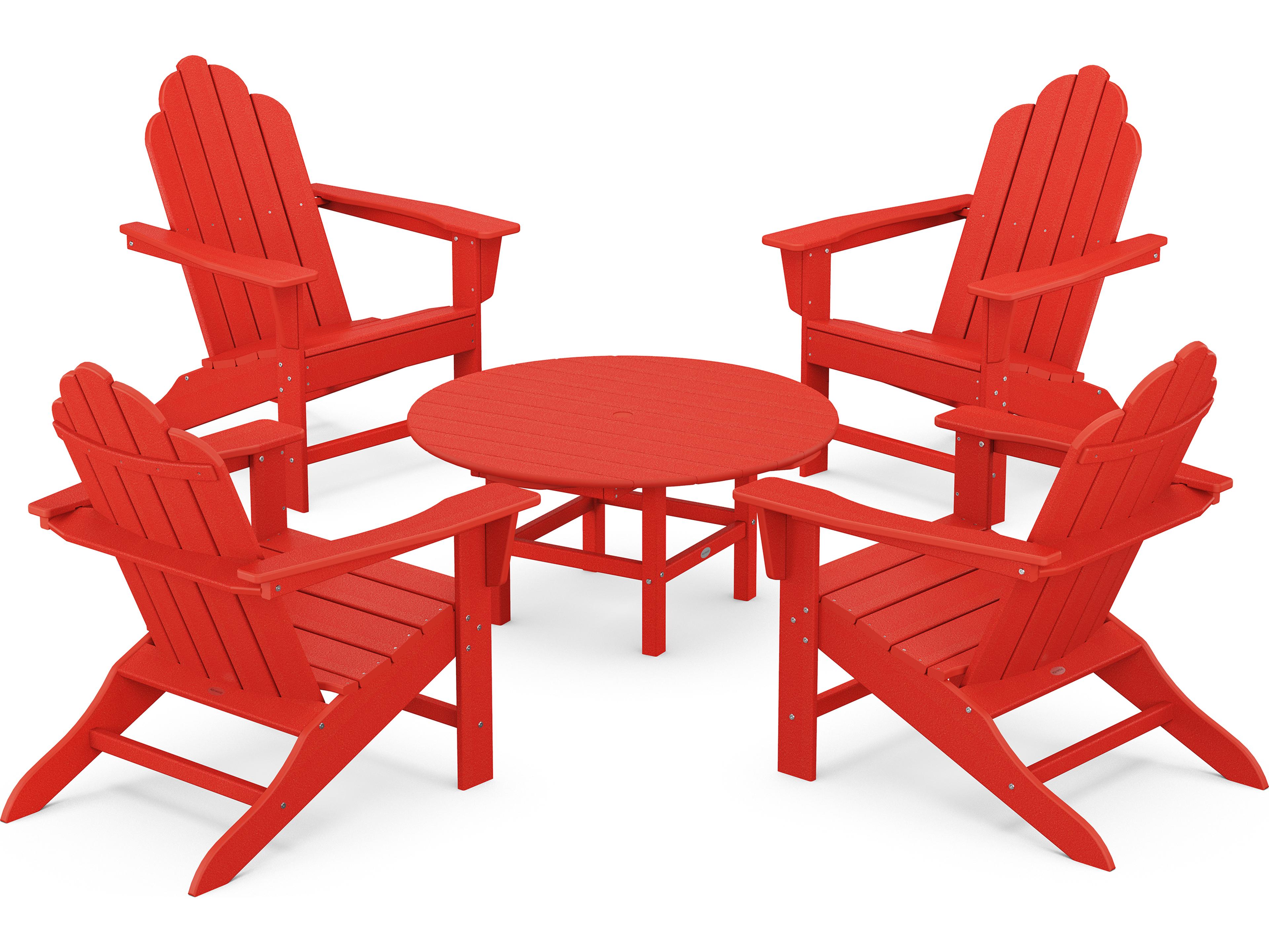 POLYWOOD® Long Island Recycled Plastic Adirondack 5-Piece Conversation Group