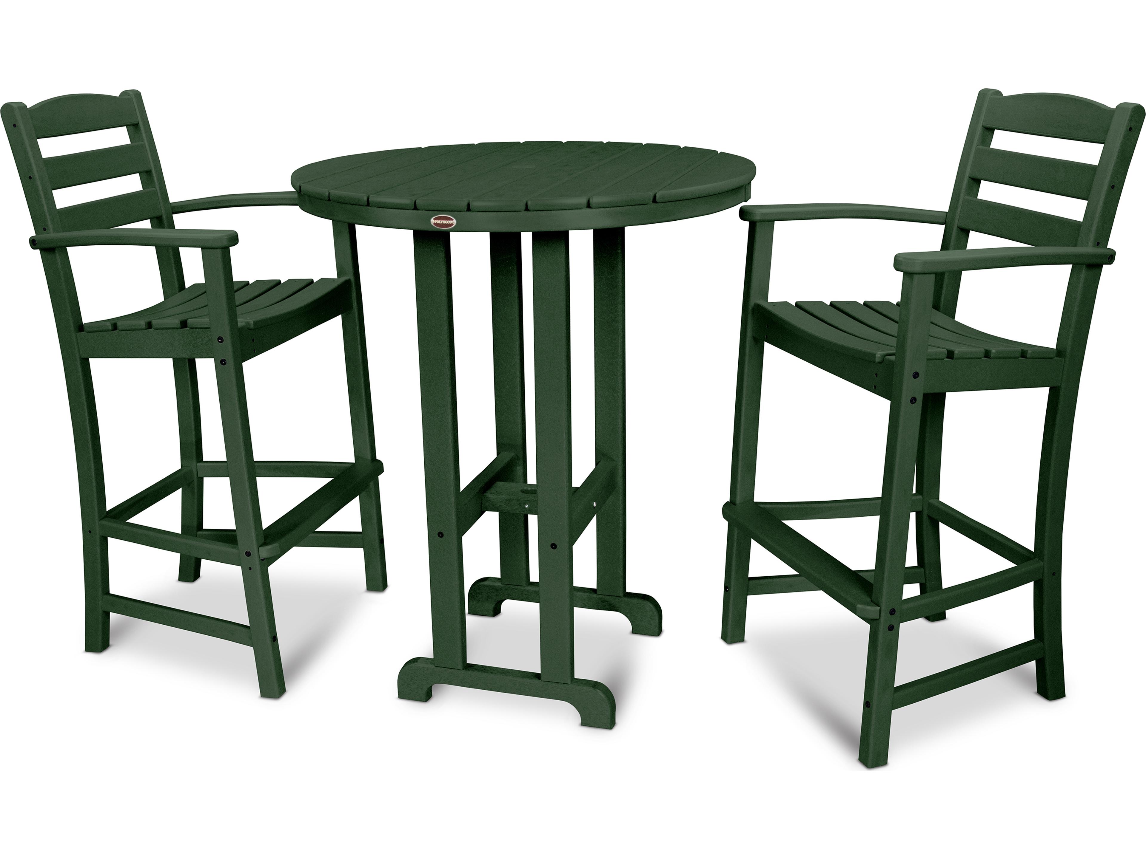 POLYWOOD® La Casa Cafe Recycled Plastic 3 Piece Bar Set