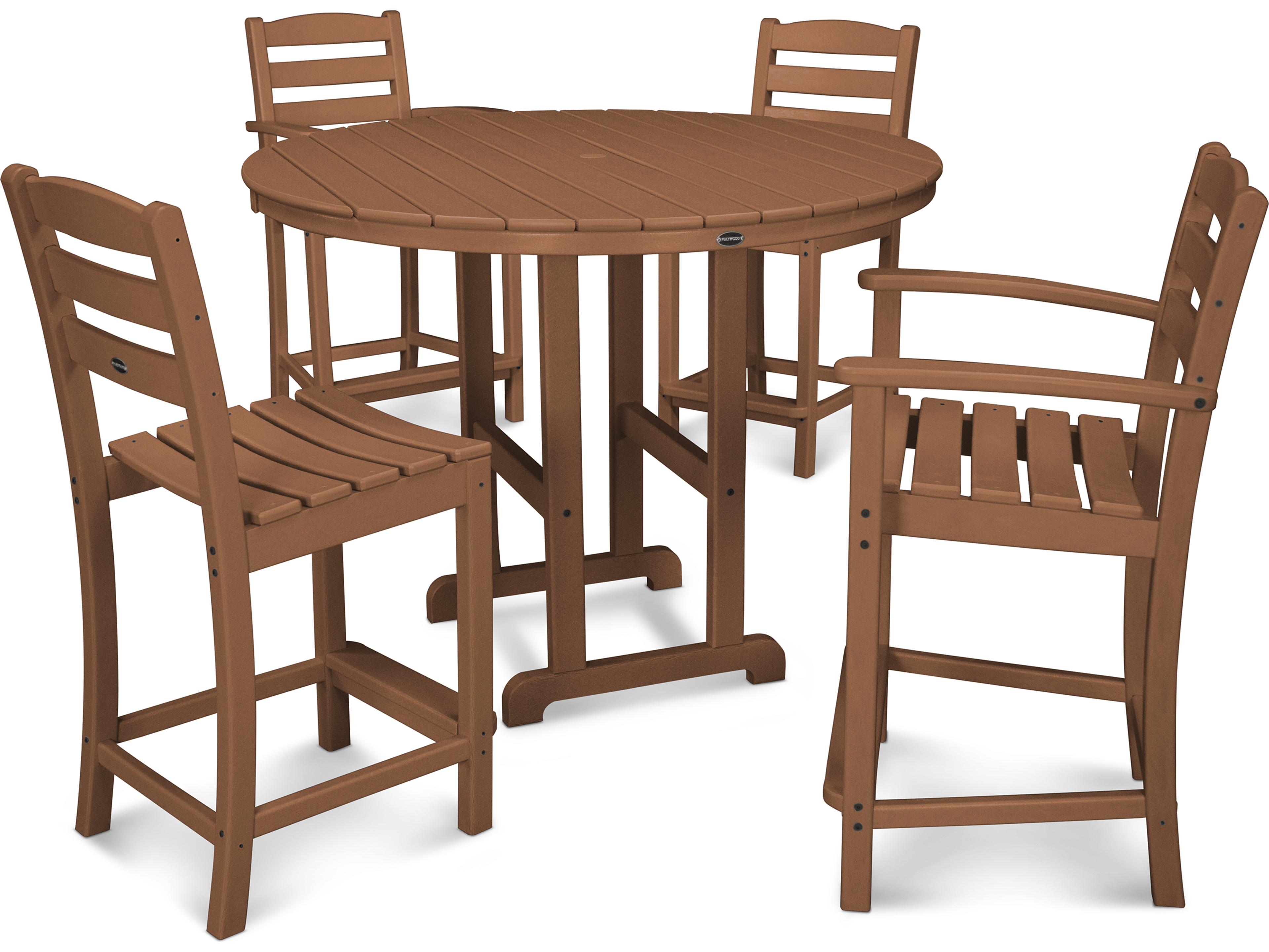 POLYWOOD® La Casa Cafe Recycled Plastic 5 Piece Outdoor Dining Set
