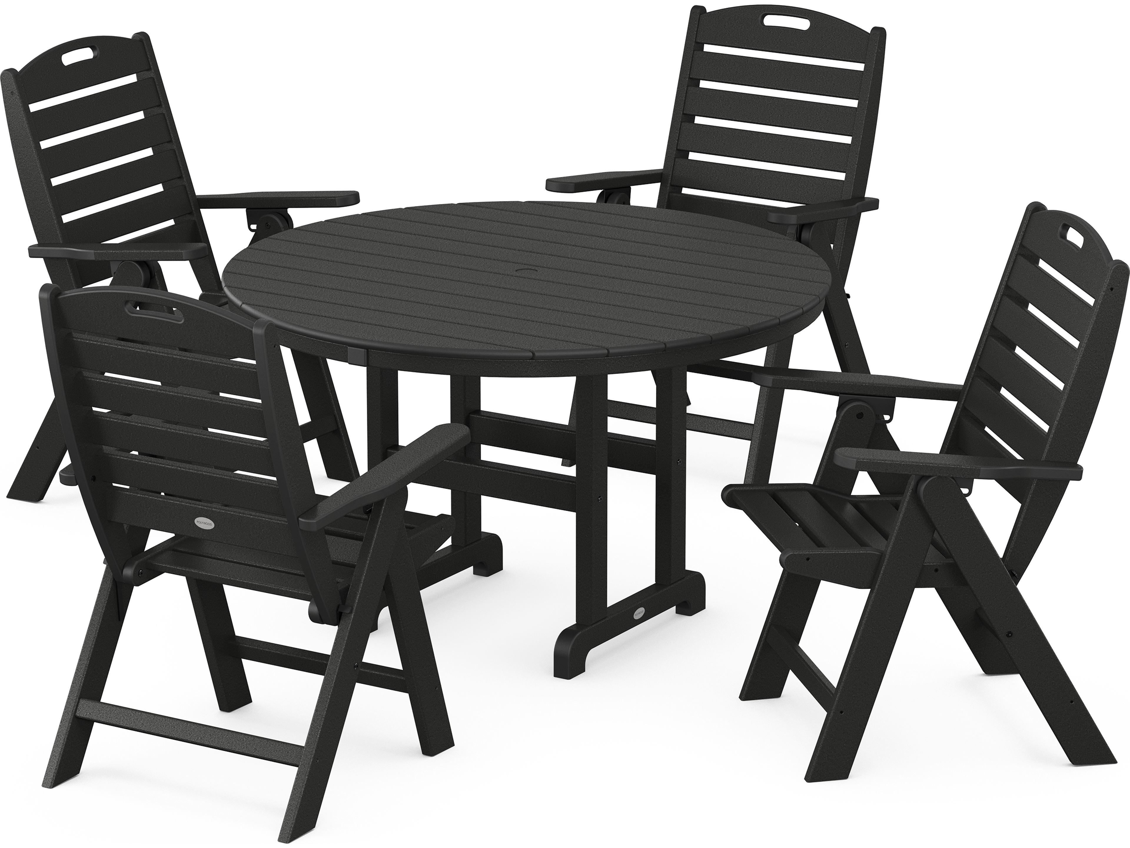 POLYWOOD® Nautical Recycled Plastic 5 Piece Outdoor Patio Dining Set