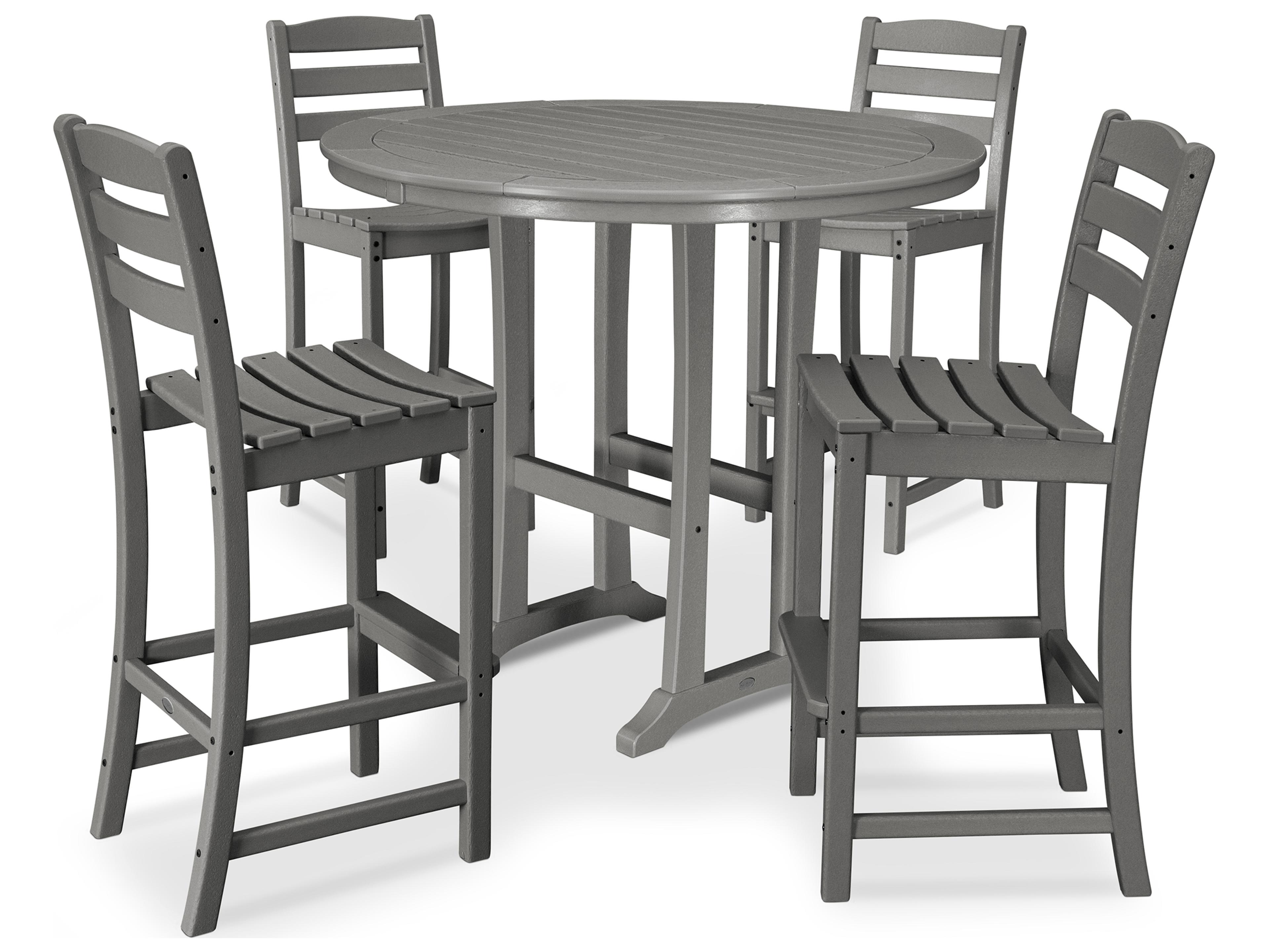 POLYWOOD® La Casa Recycled Plastic 5 Piece Bar Side Set