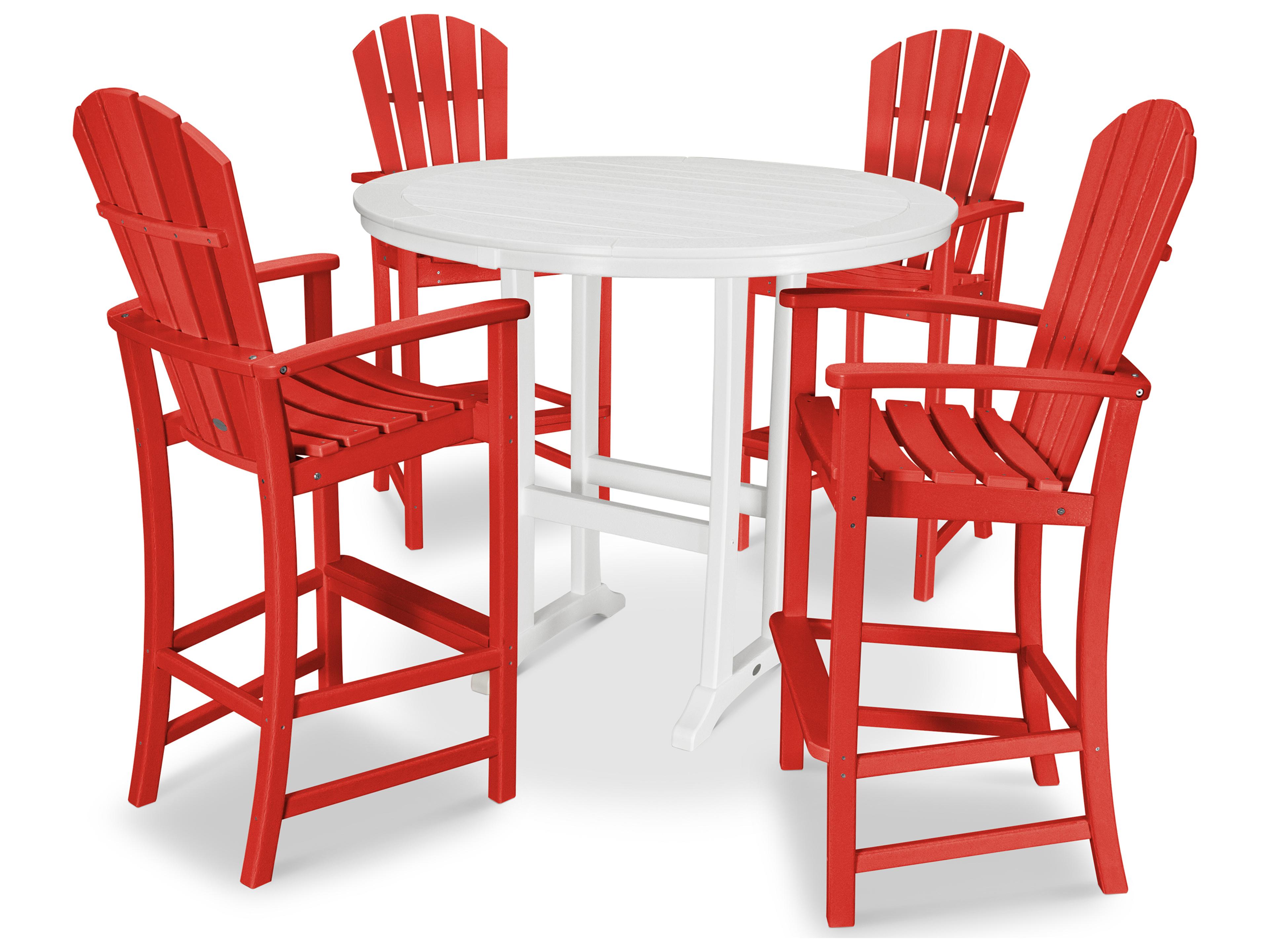 POLYWOOD® Palm Coast Recycled Plastic 5 Piece Bar Set