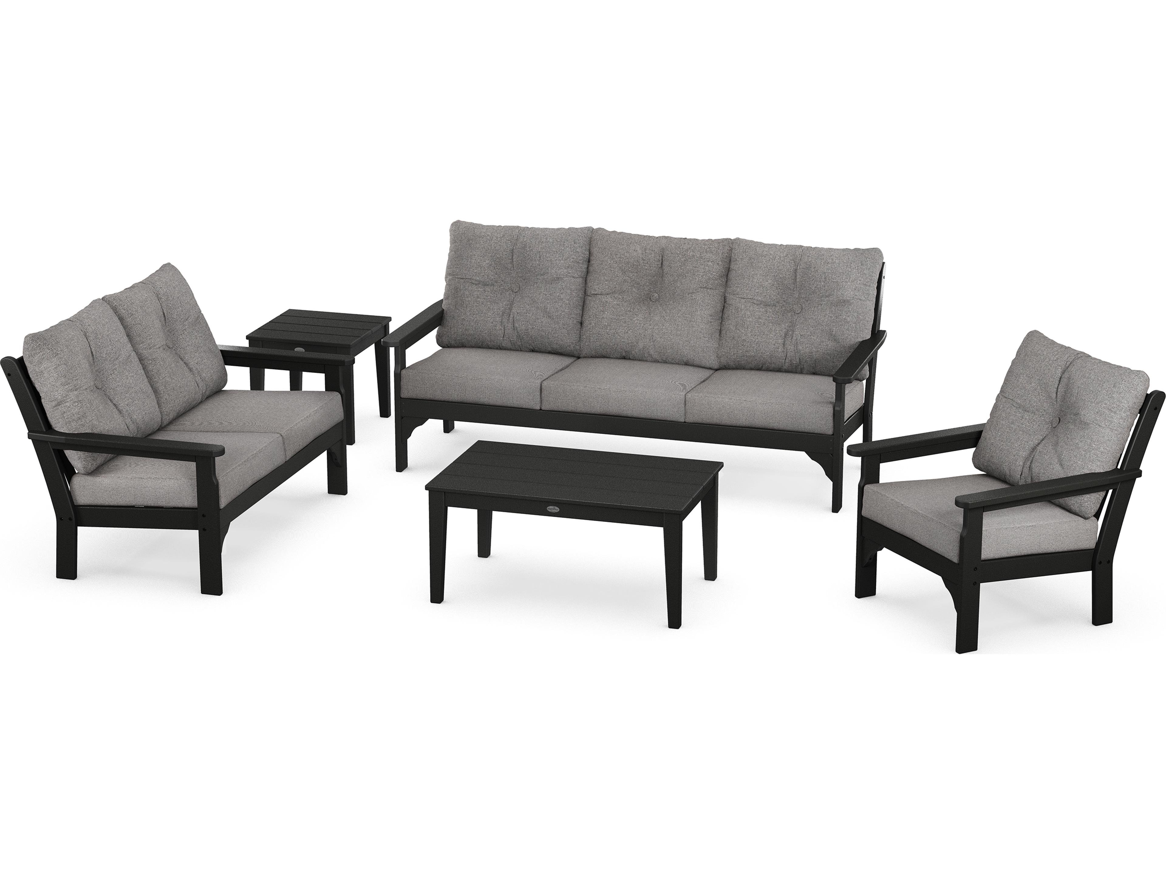 POLYWOOD® Vineyard Recycled Plastic 5 Piece Deep Seating Patio Lounge Set