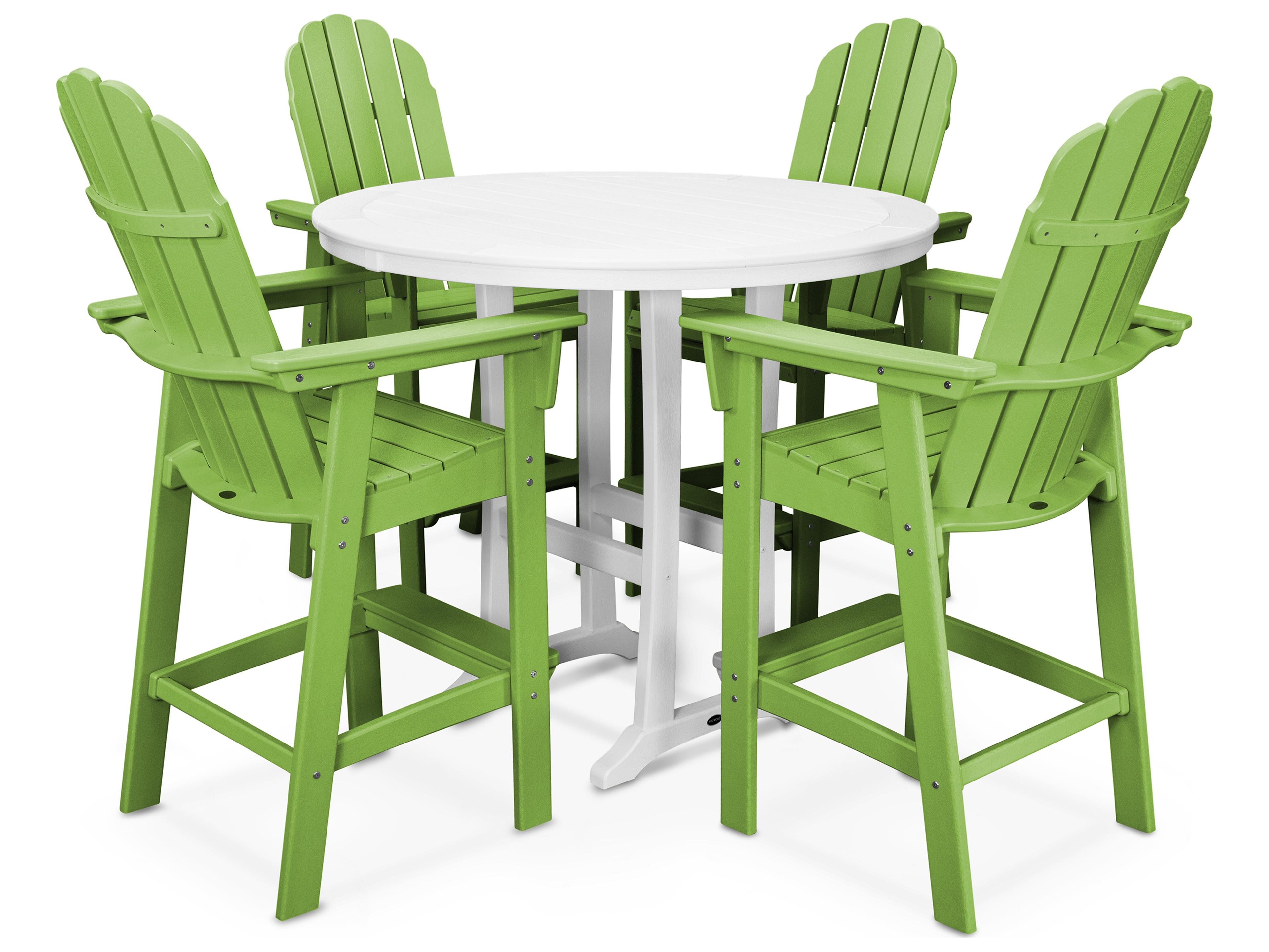 POLYWOOD® Vineyard Recycled Plastic 5 Piece Nautical Trestle Bar Set