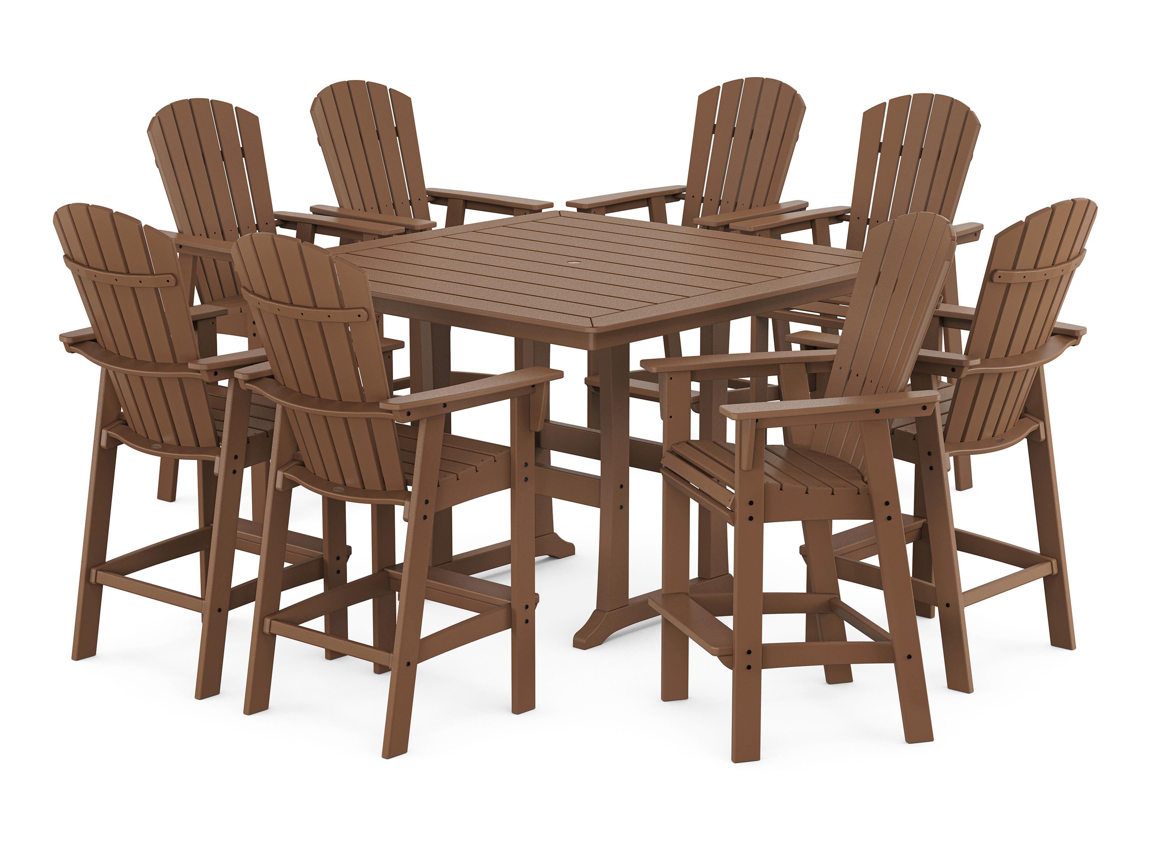 POLYWOOD® Nautical Recycled Plastic Curvedback 9 Piece Bar Set