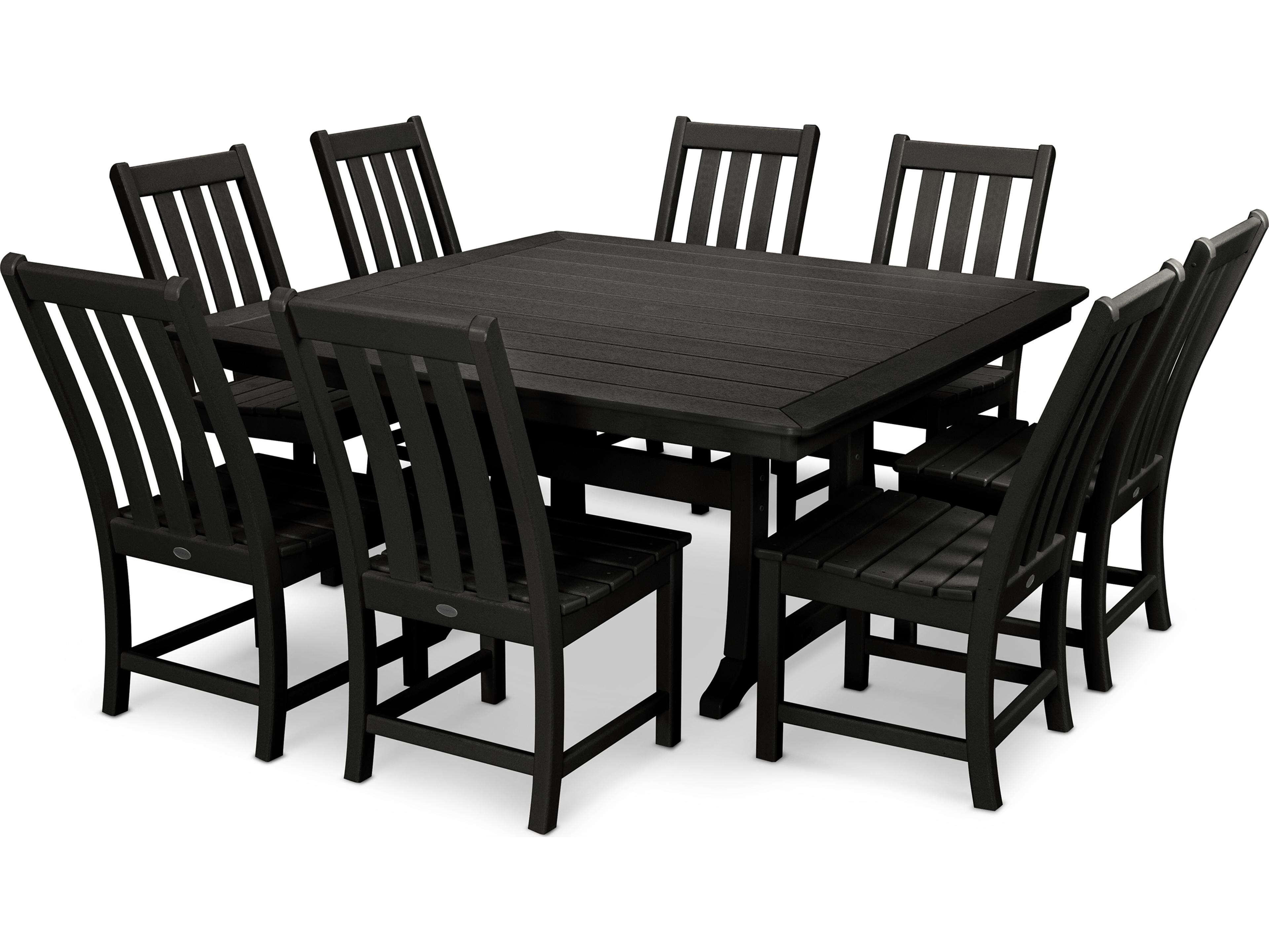 POLYWOOD® Vineyard Recycled Plastic 9 Piece Outdoor Patio Dining Set
