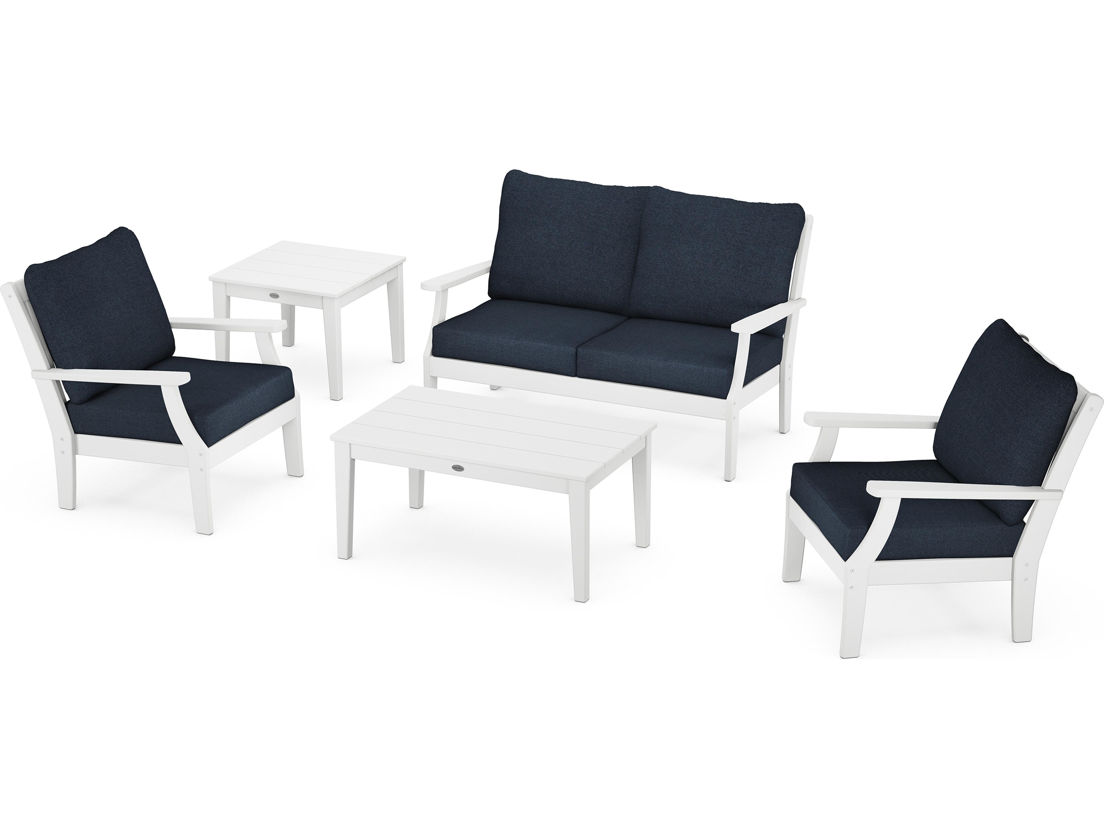 POLYWOOD® Braxton Recycled Plastic Cushion Outdoor Lounge Set