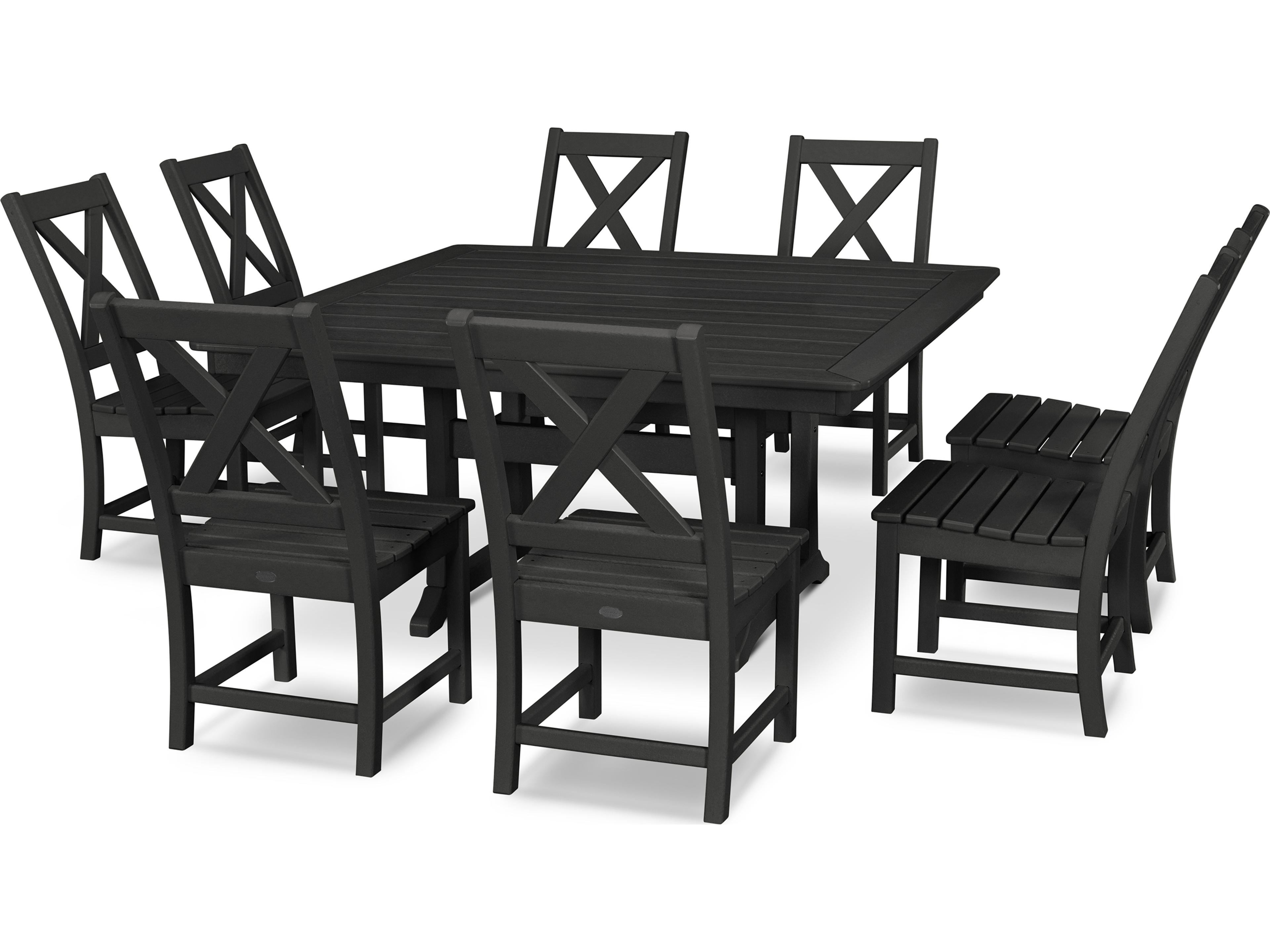 POLYWOOD® Braxton Recycled Plastic 9 Piece Patio Dining Set