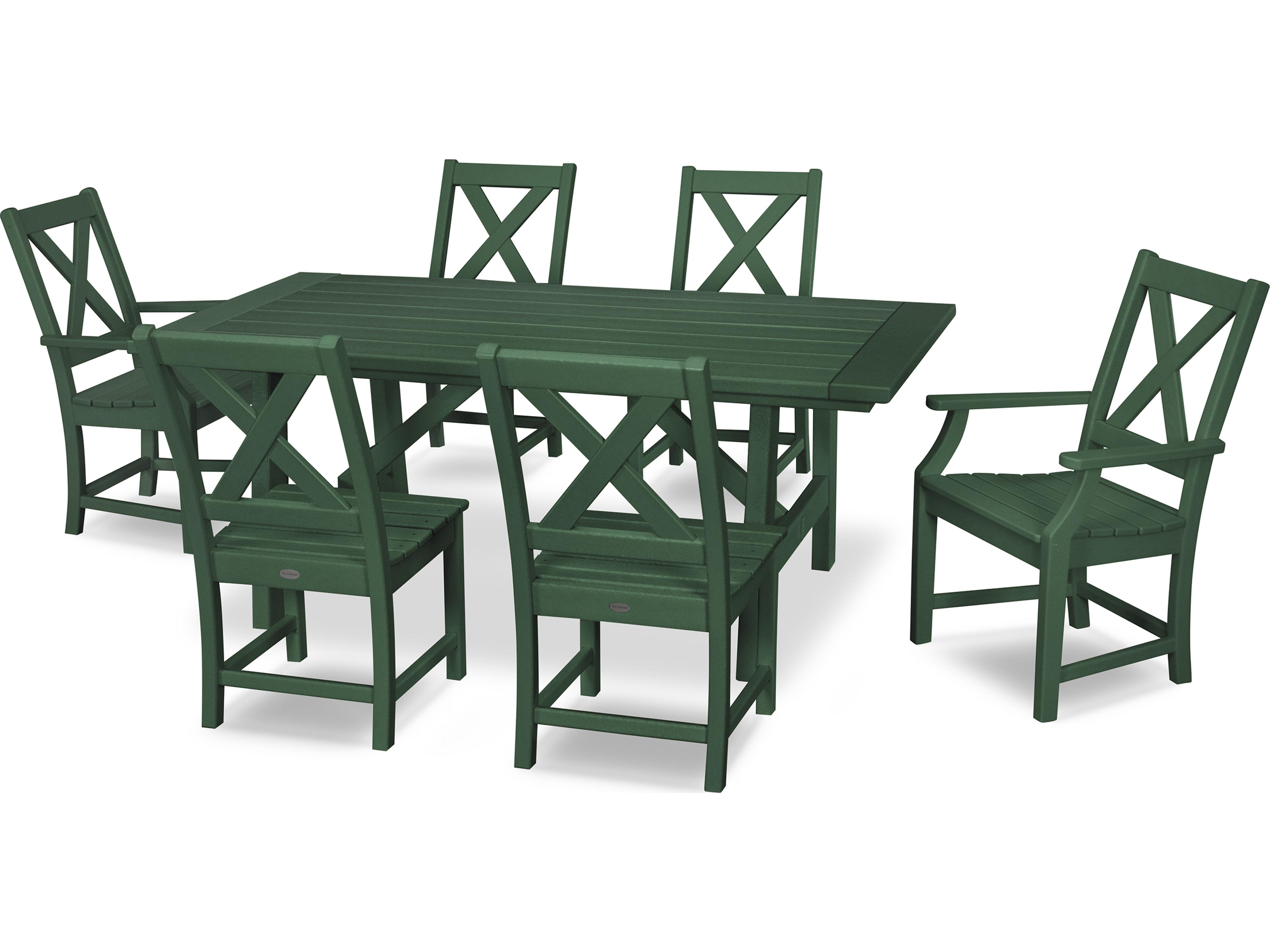 POLYWOOD® Braxton Recycled Plastic 7 Piece Outdoor Dining Set