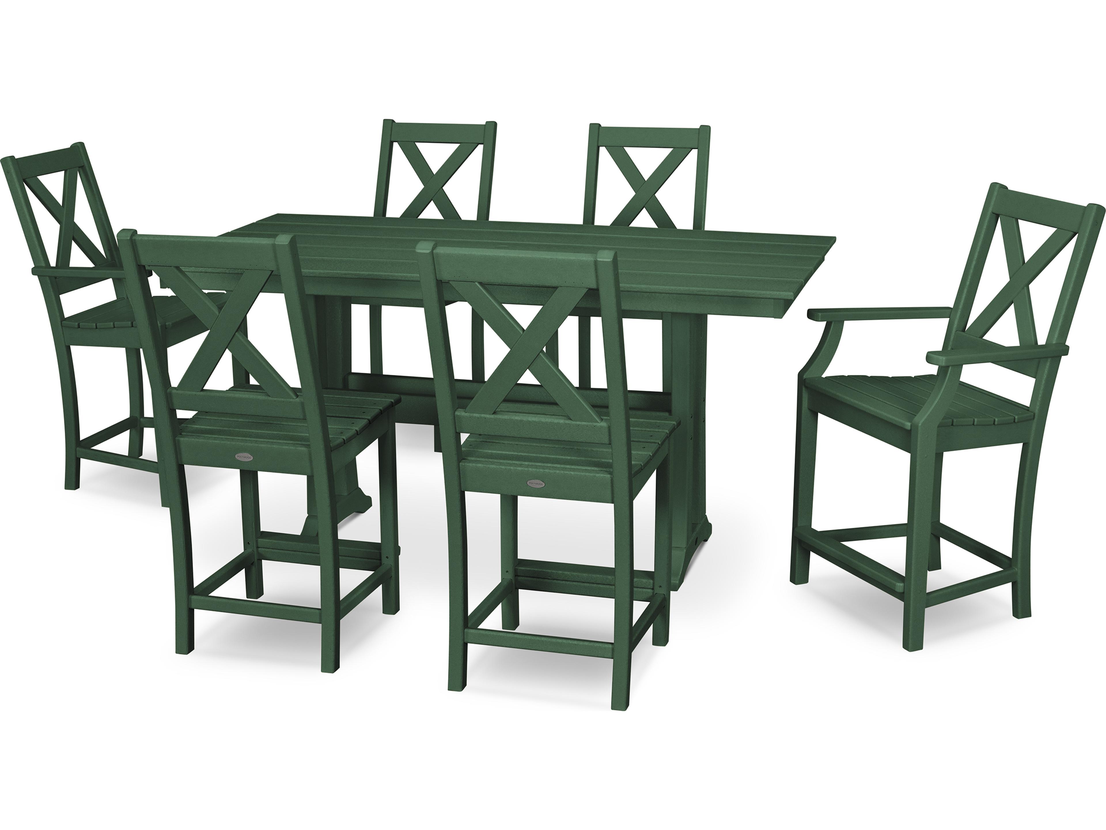 POLYWOOD® Braxton Recycled Plastic 7 Piece Outdoor Dining Set