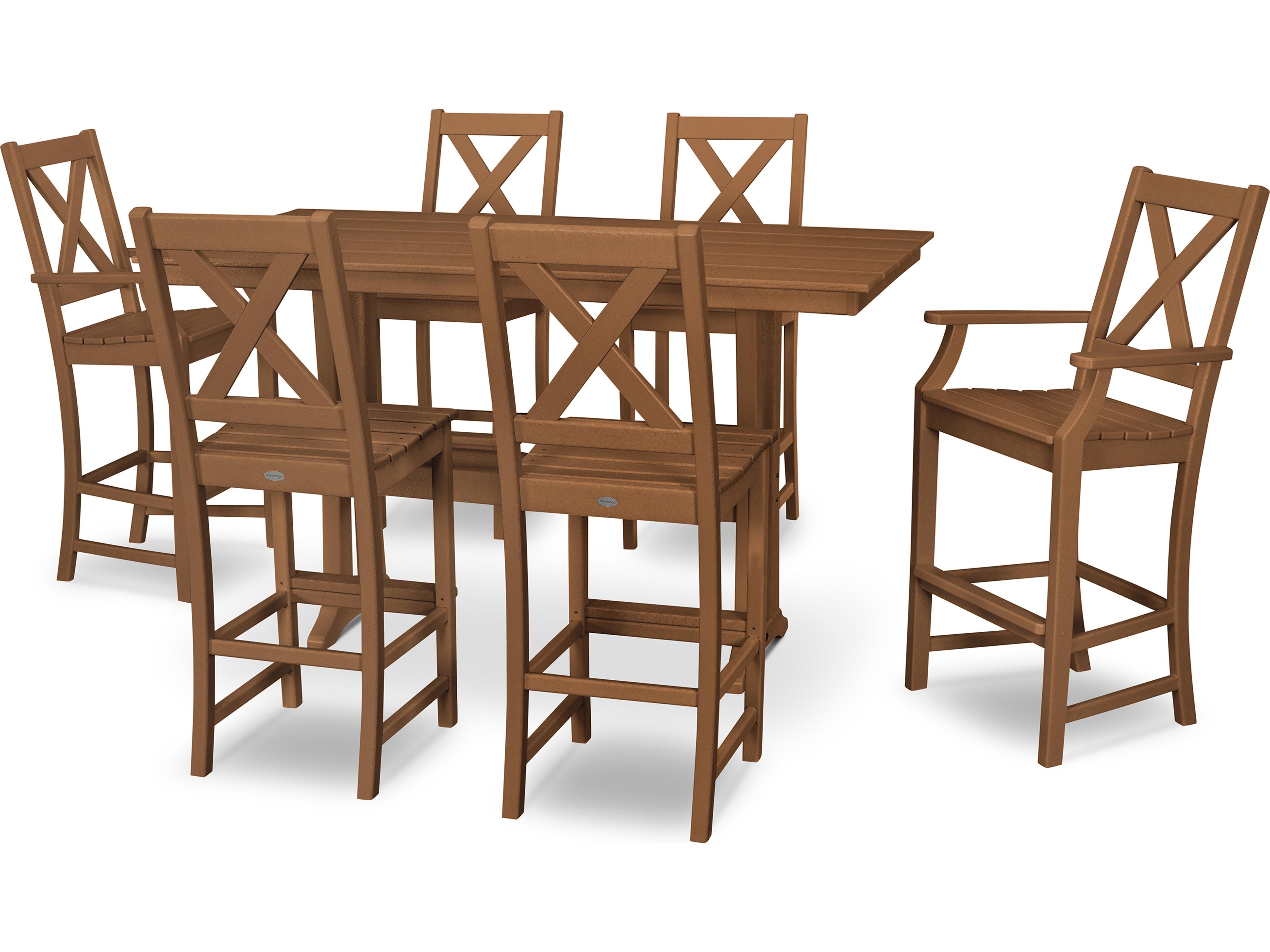 POLYWOOD® Braxton Recycled Plastic 7 Piece Bar Set