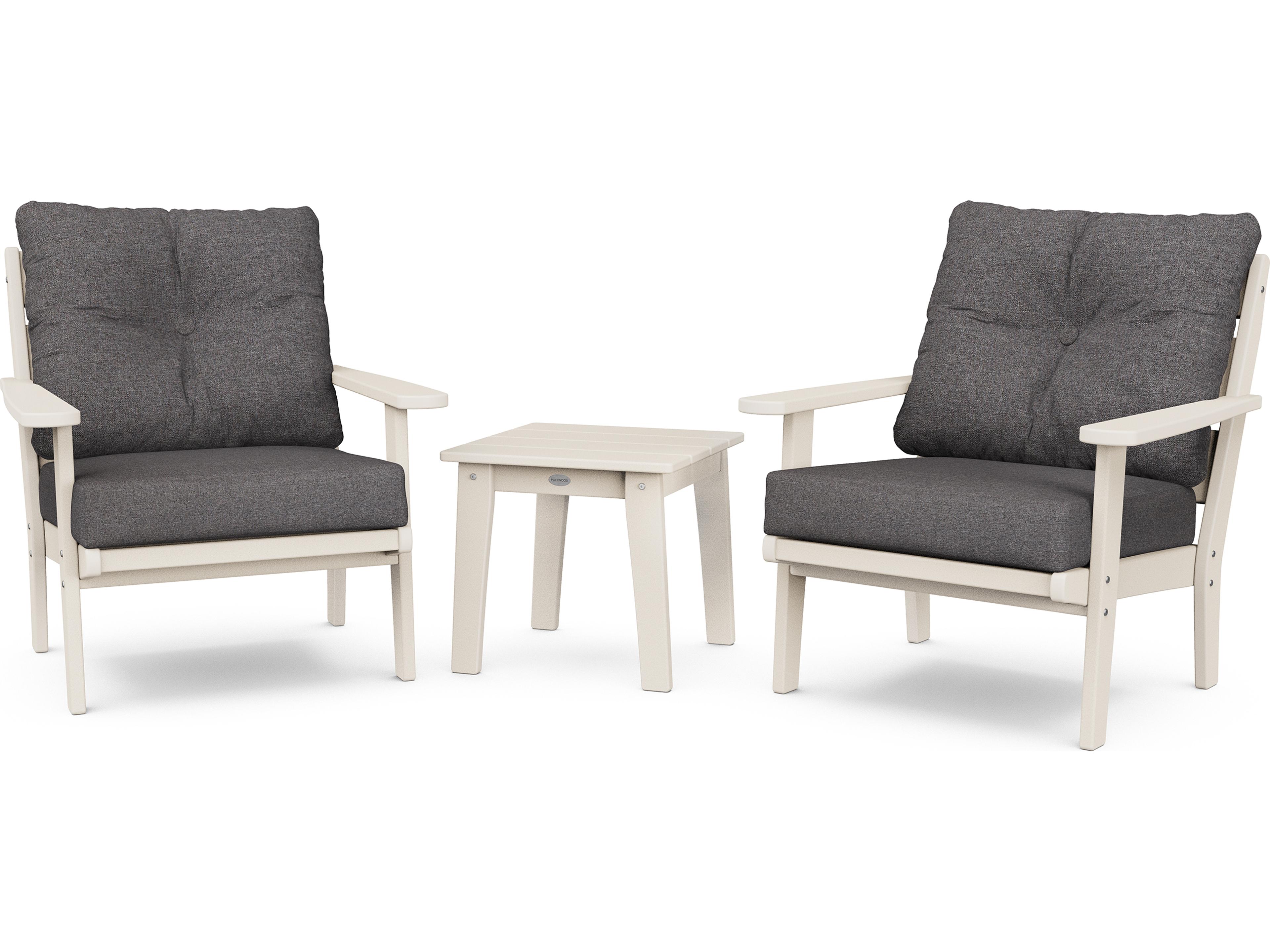 POLYWOOD® Lakeside Recycled Plastic Deep Seating 3 Piece Outdoor Lounge Set