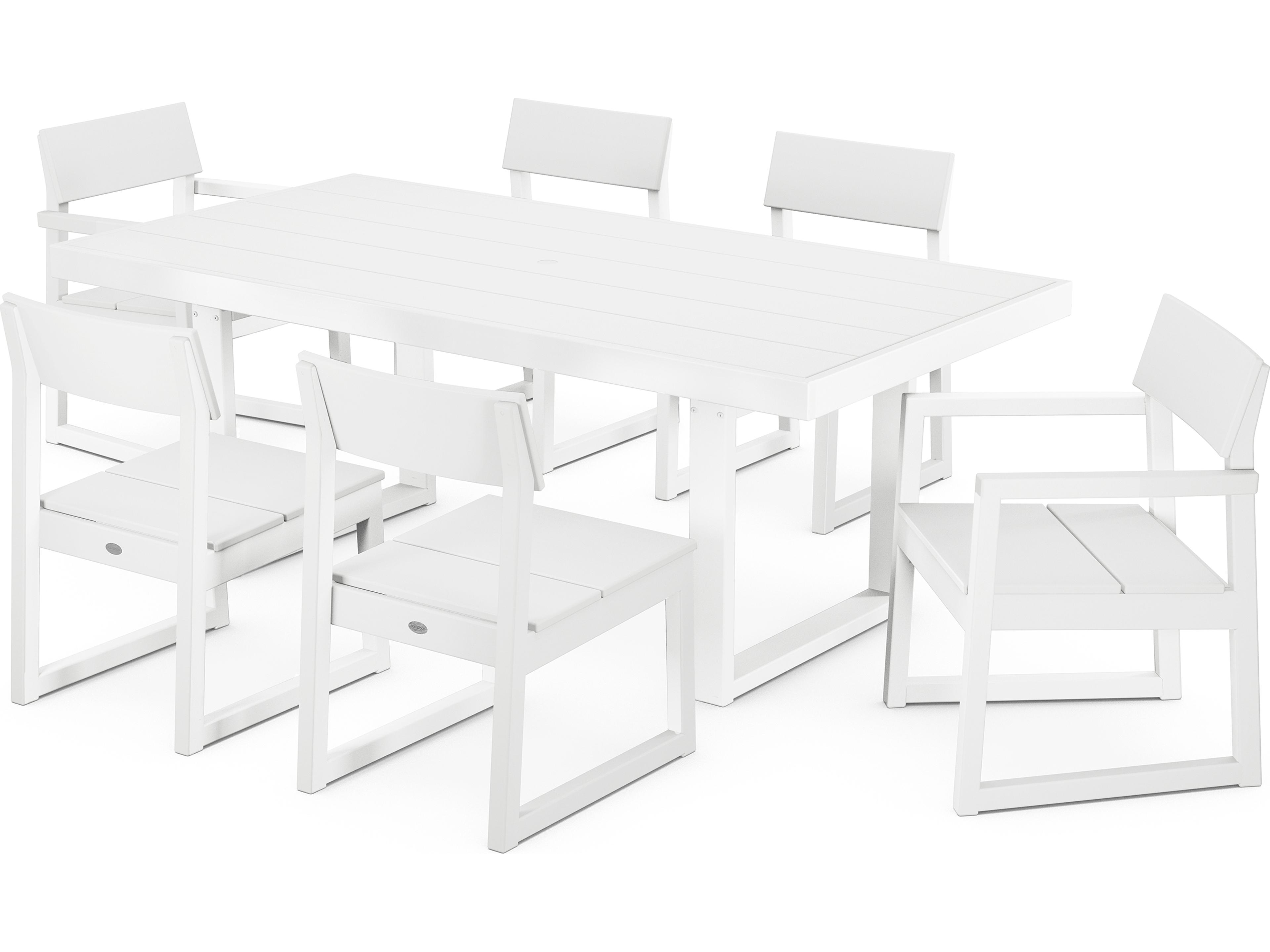 POLYWOOD® Edge Recycled Plastic 7 Piece Outdoor Dining Set