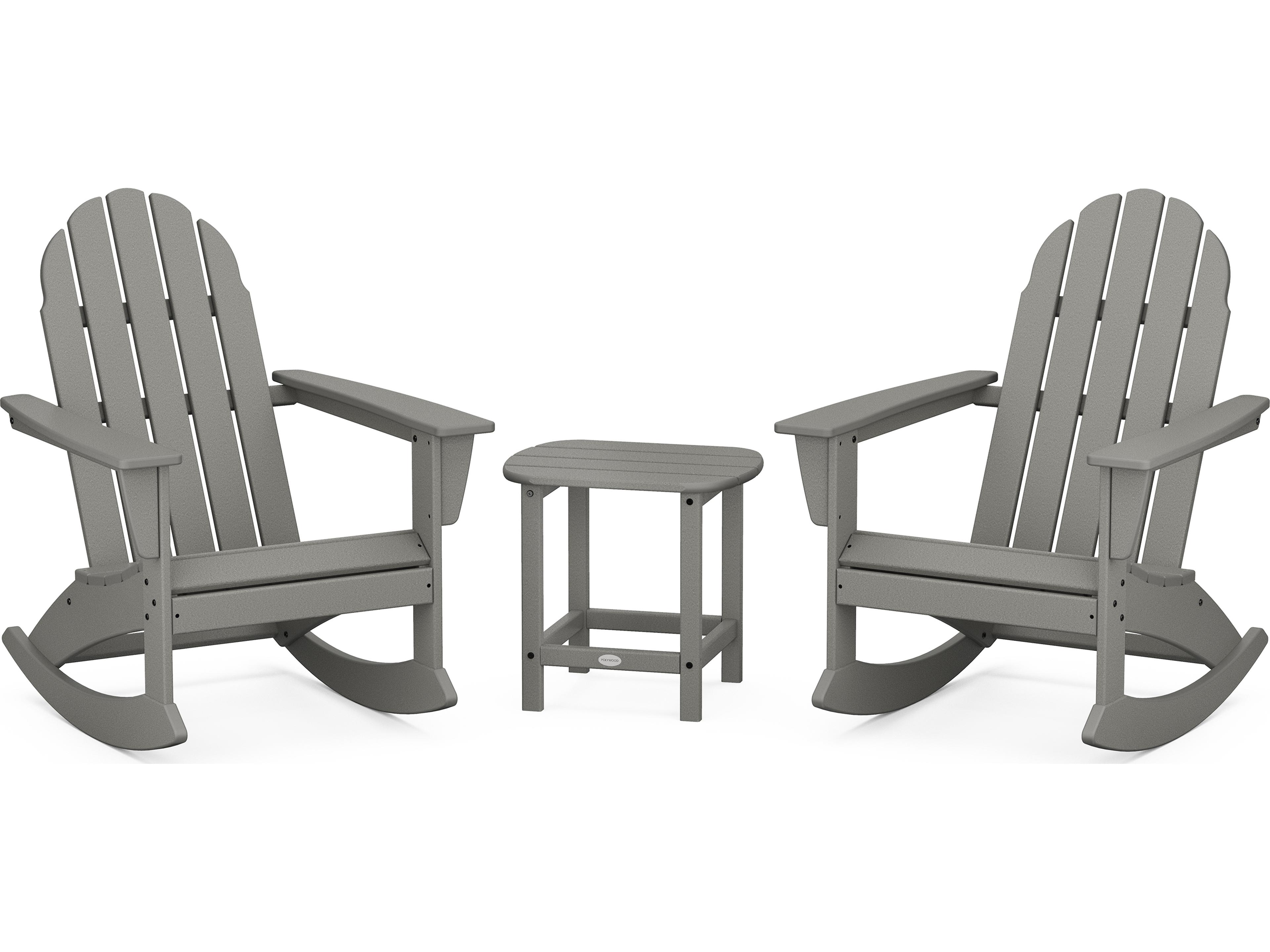 POLYWOOD® Vineyard Recycled Plastic 5 Piece Adirondack Rocking Outdoor Patio Lounge Set