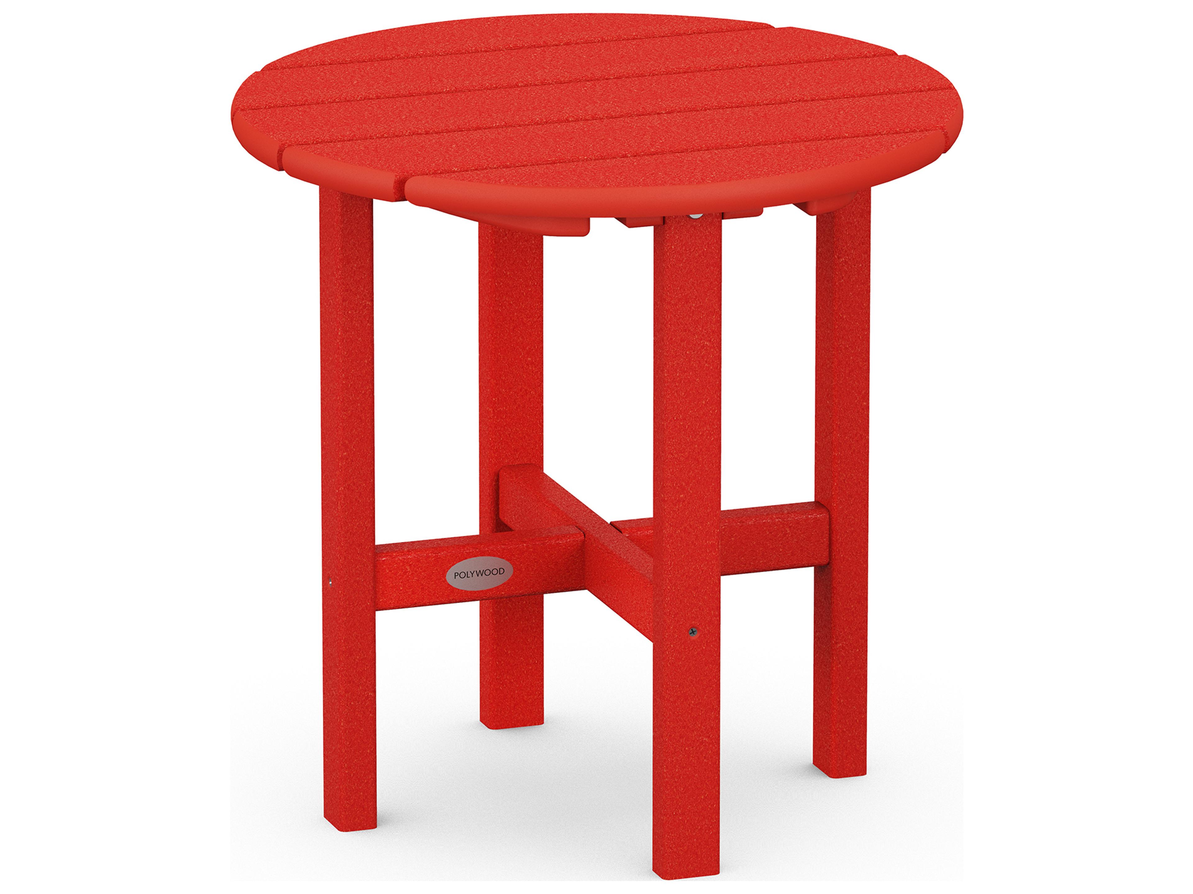 POLYWOOD® Traditional Recycled Plastic Round Outdoor End Table