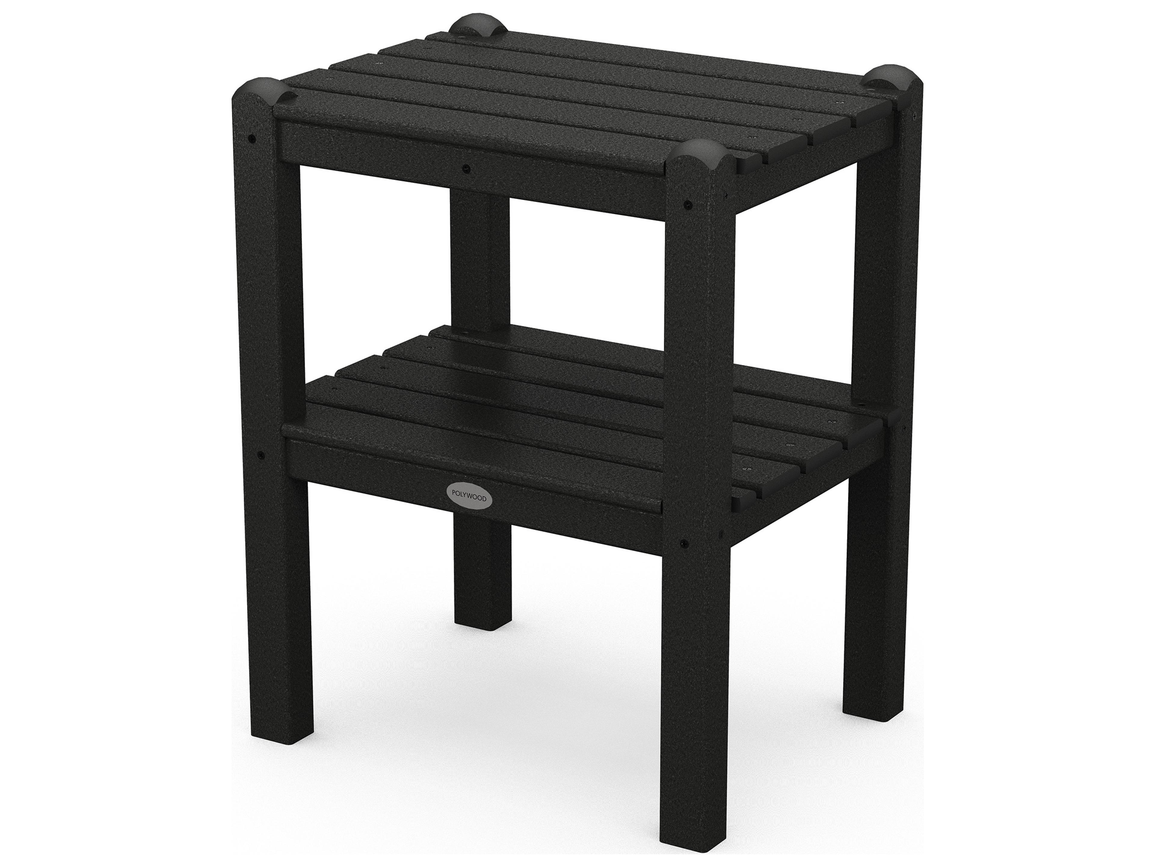POLYWOOD® Traditional Recycled Plastic Rectangular Outdoor Patio End Table