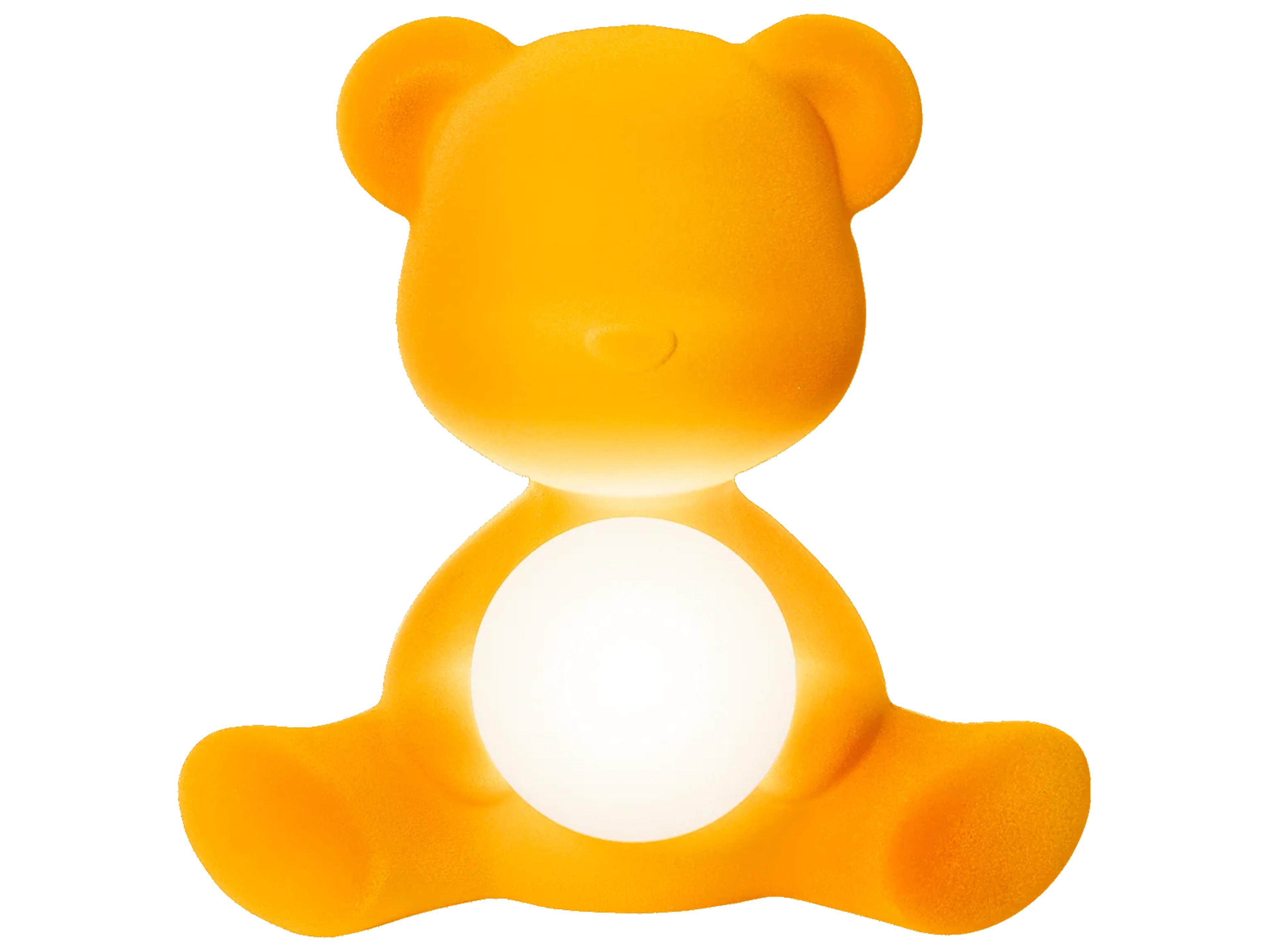 Qeeboo Teddy Girl Dark Gold Velvet Table Lamp