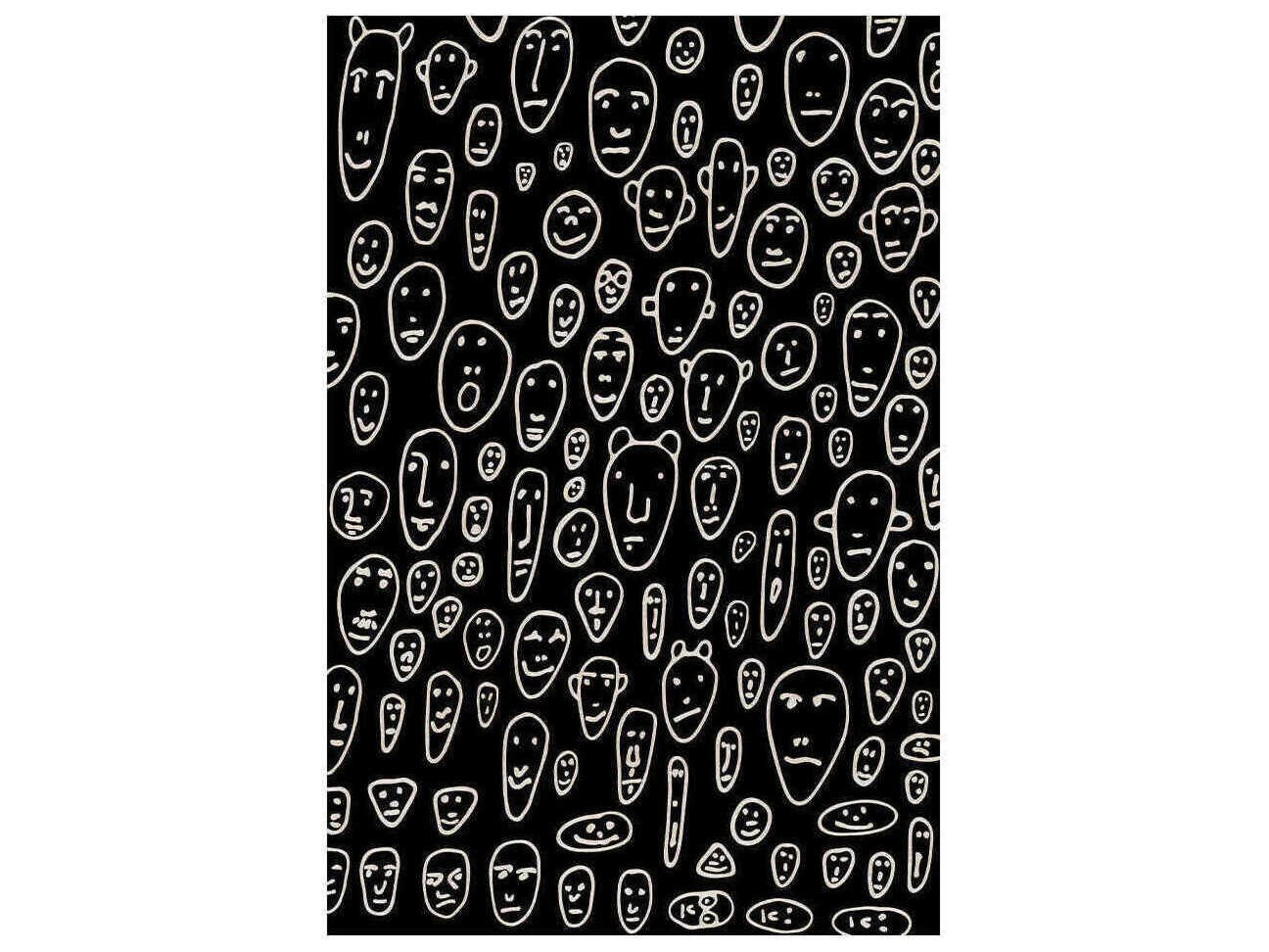Qeeboo Genetic Tales Floating Faces Graphic Area Rug
