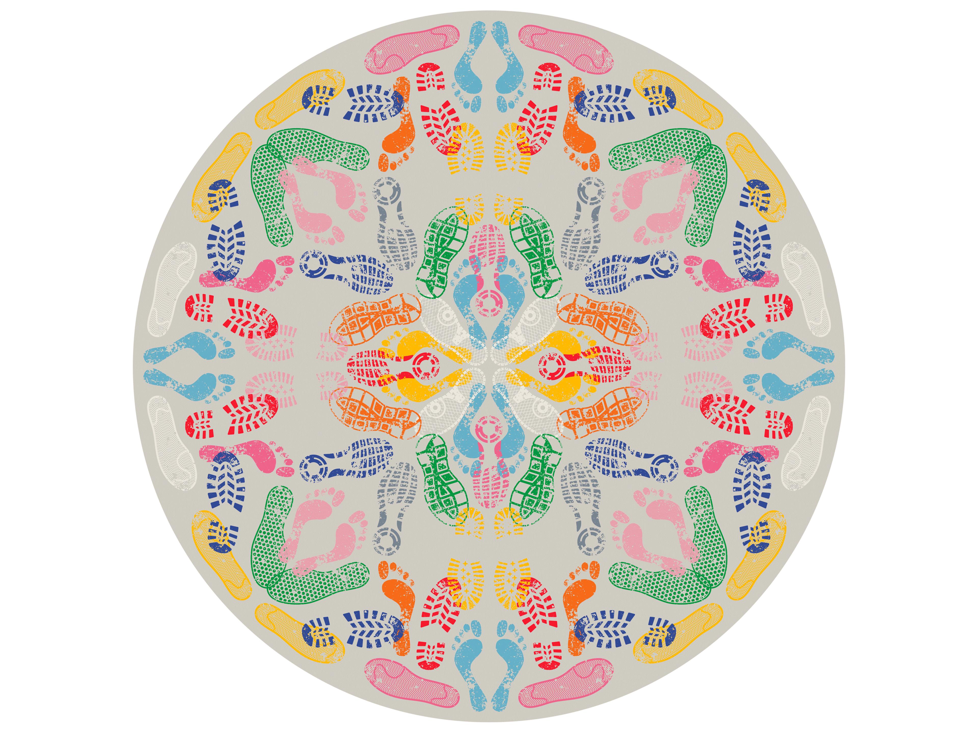 Qeeboo Lets Dance Human Traces Graphic Area Rug