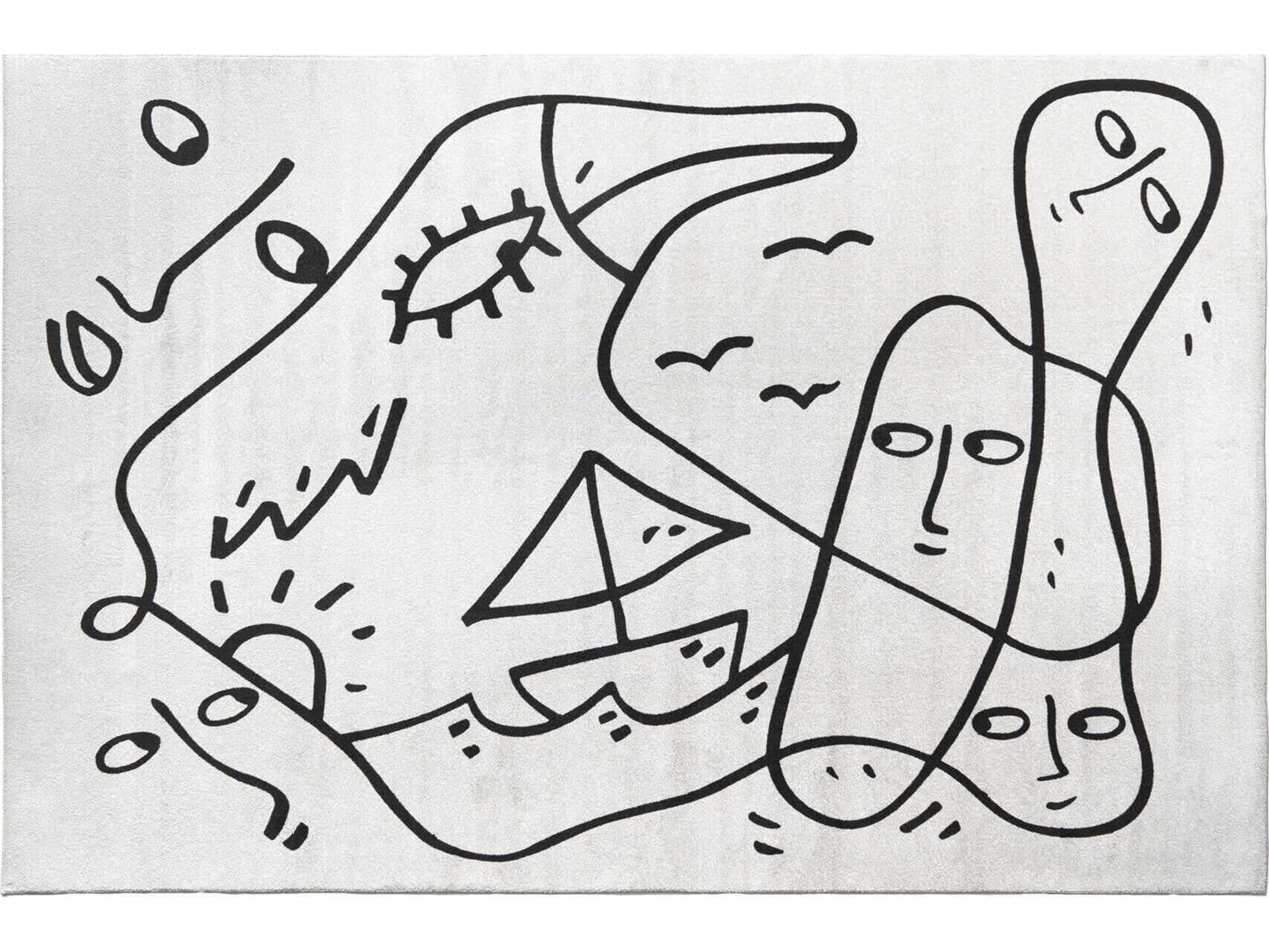 Qeeboo Linescapes Whispering Waves Graphic Area Rug