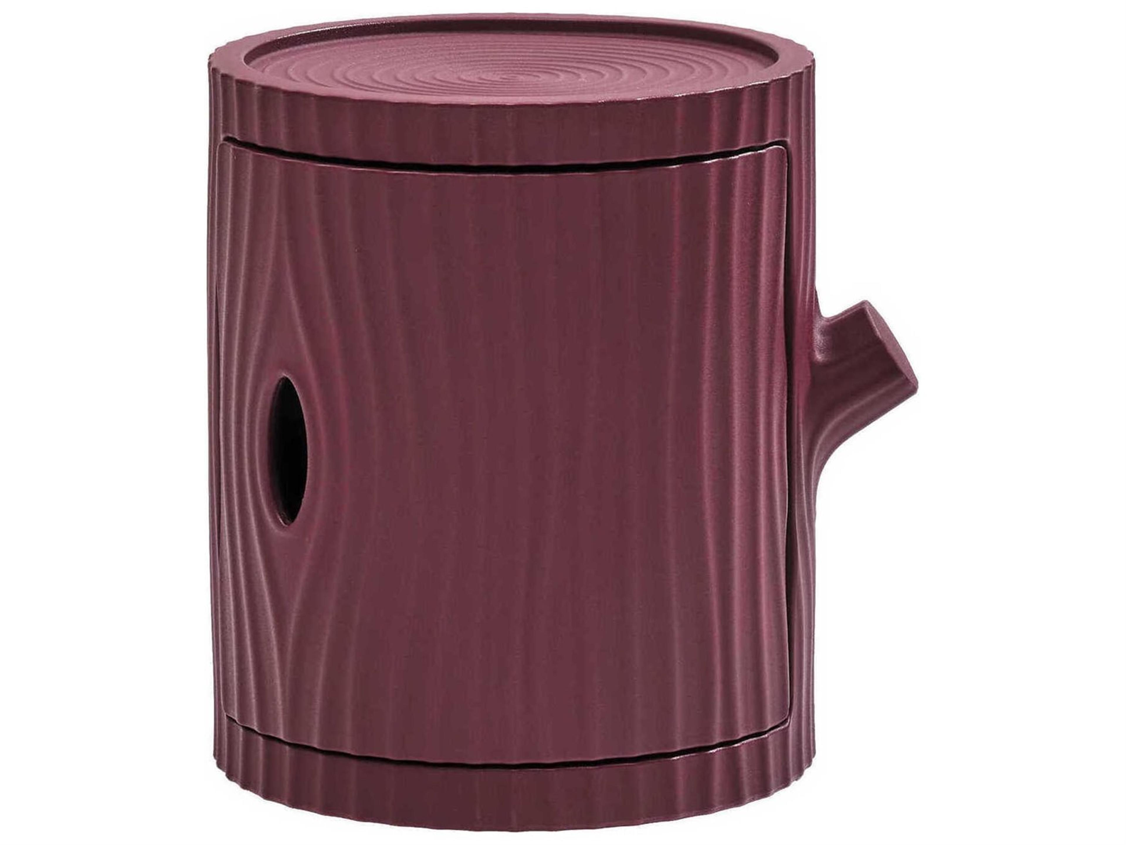 Qeeboo Tronco Round Plastic Indian Red End Table