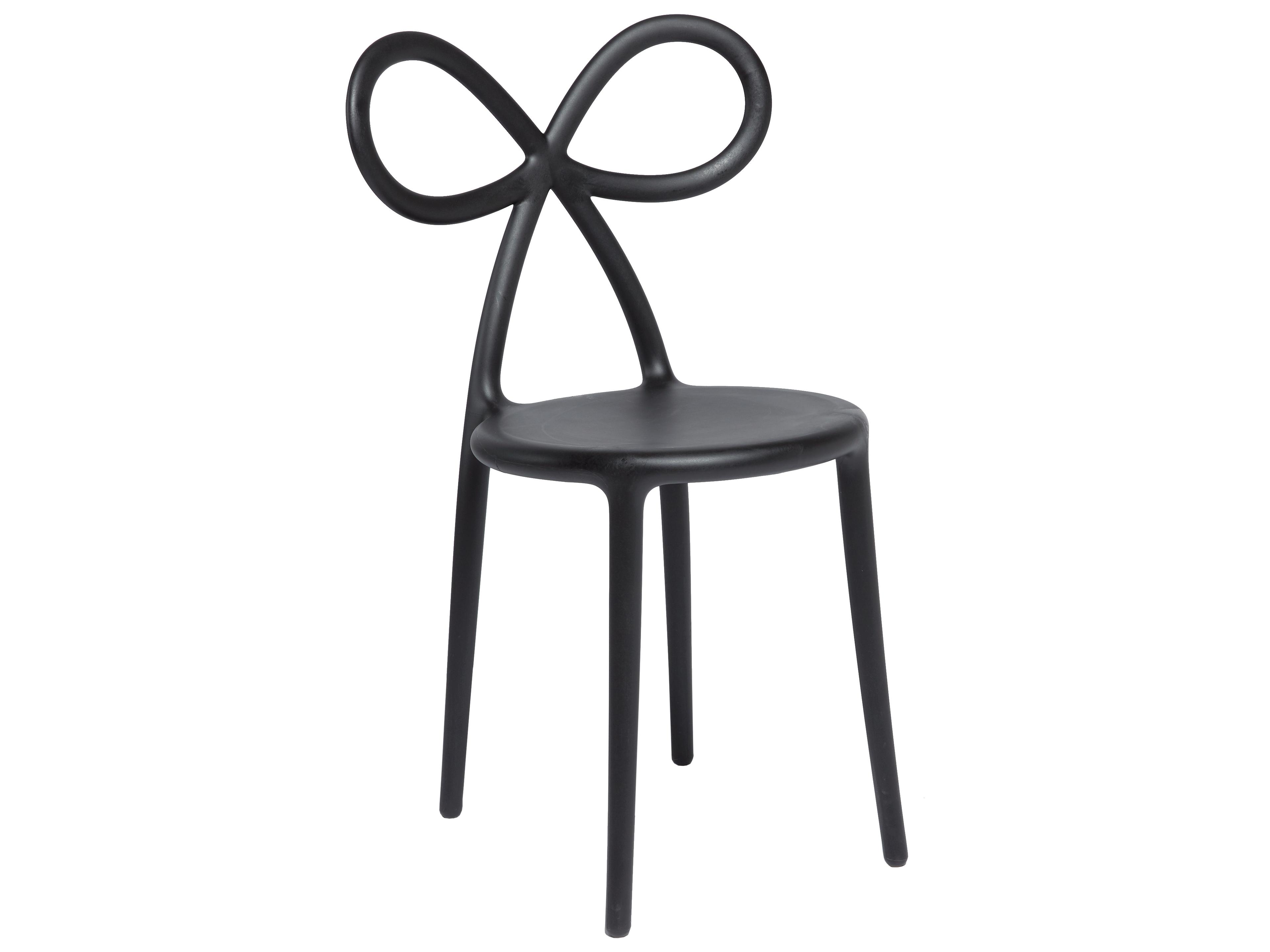 Qeeboo Ribbon Black Armless Dining Chair