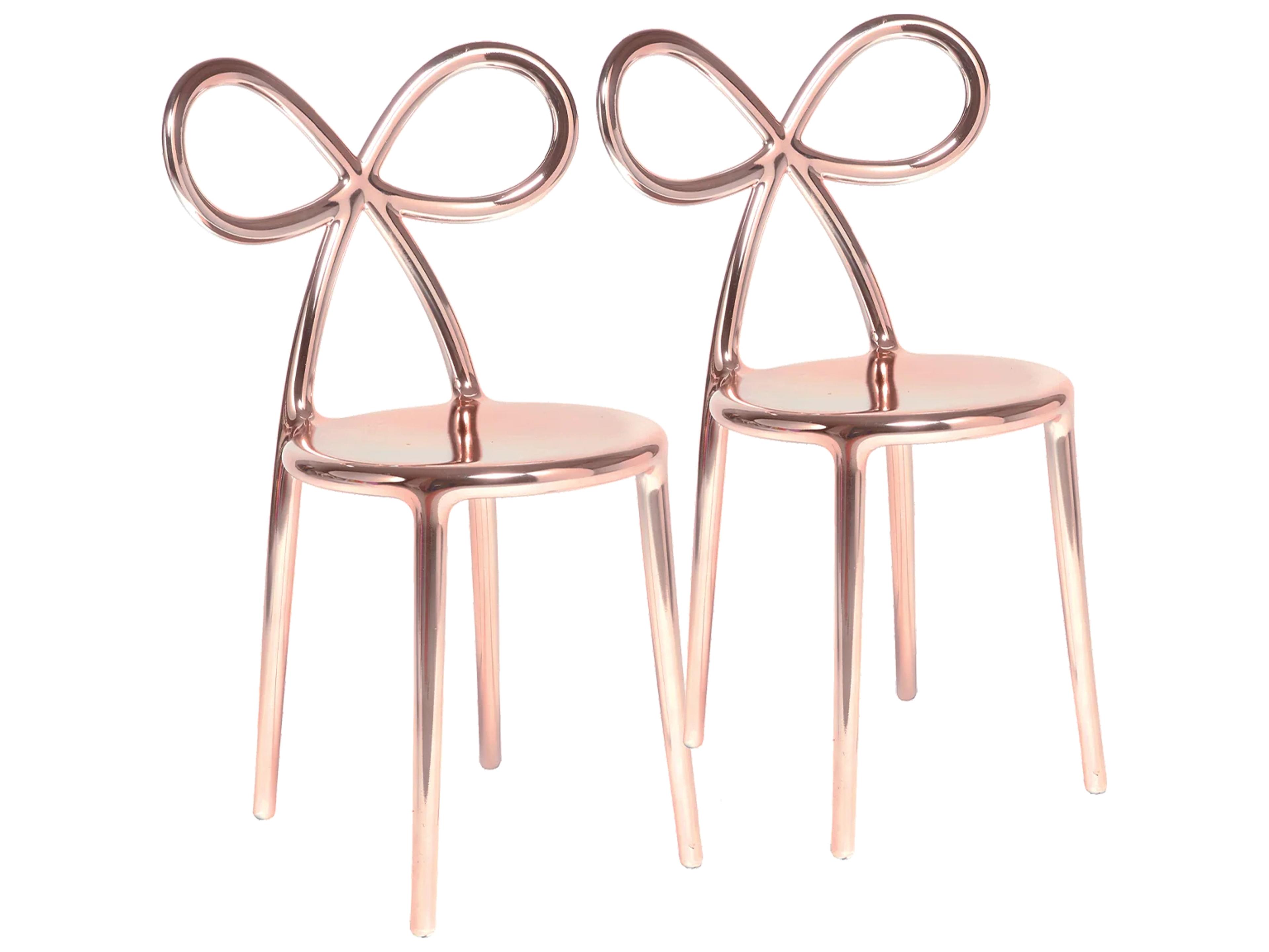 Qeeboo Ribbon Pink Armless Dining Chair (Set of 2)