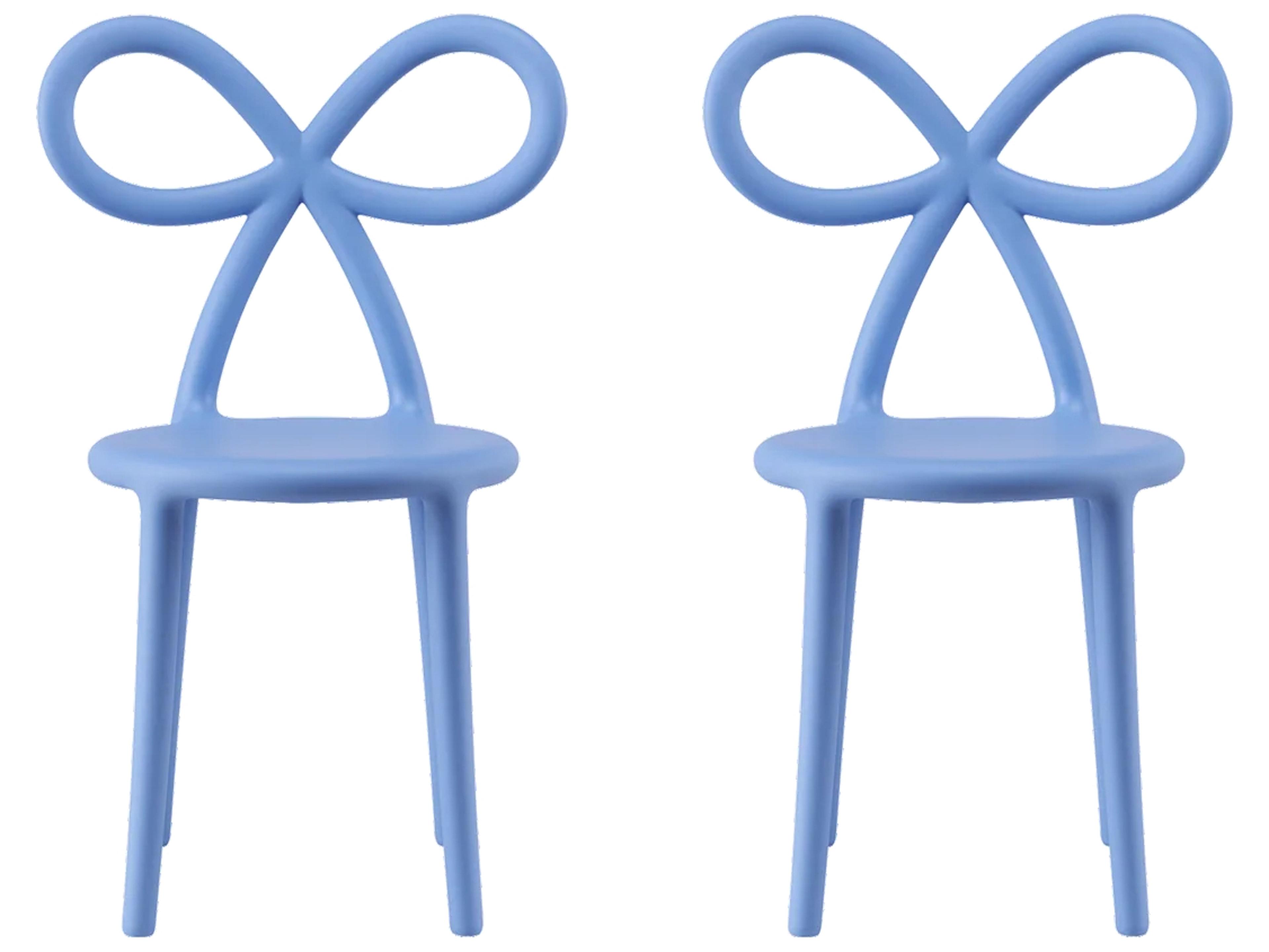 Qeeboo Ribbon Baby Blue Armless Dining Chair (Set of 2)