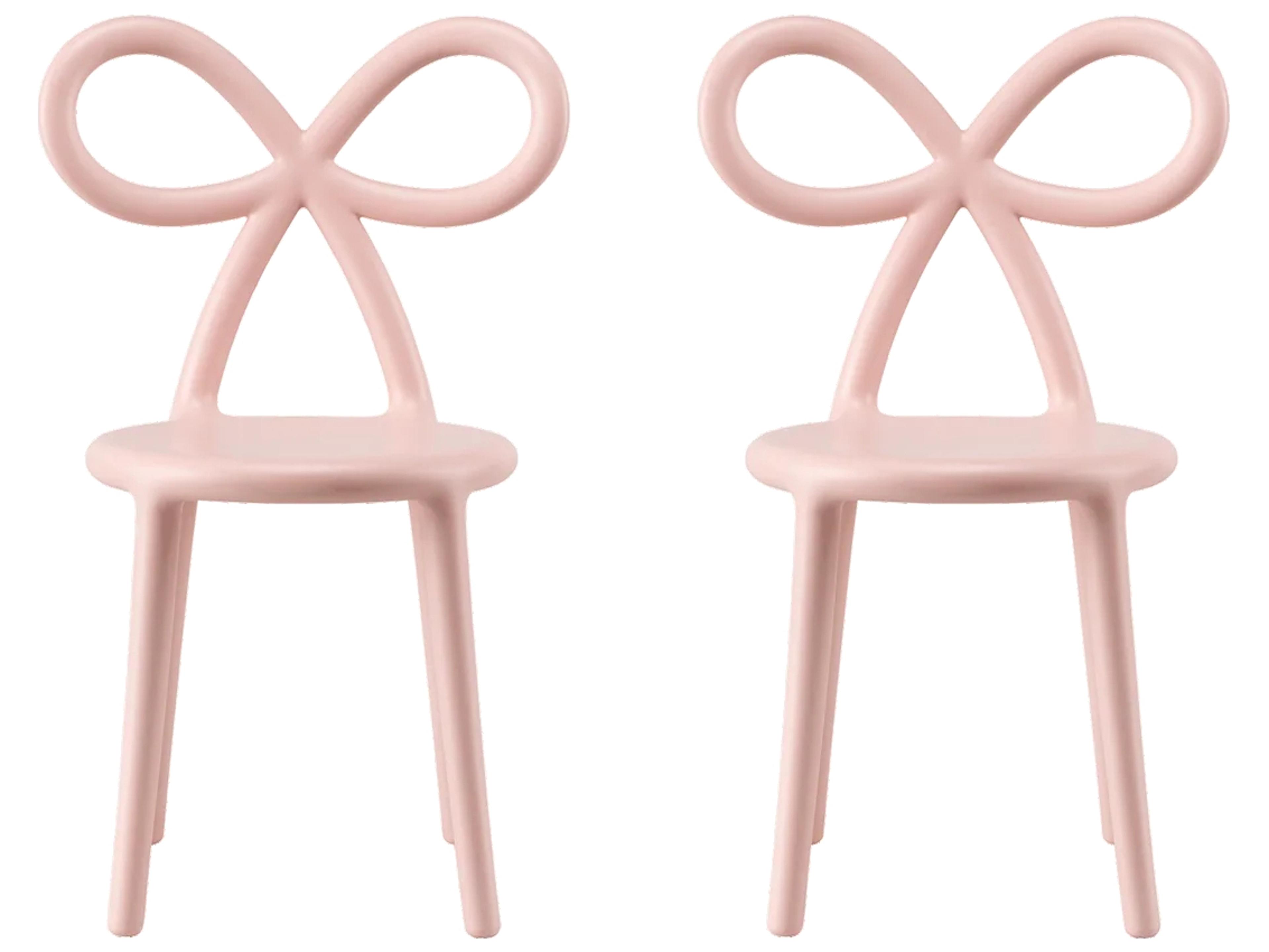 Ribbon Baby Pink Armless Dining Chair (Set of 2)