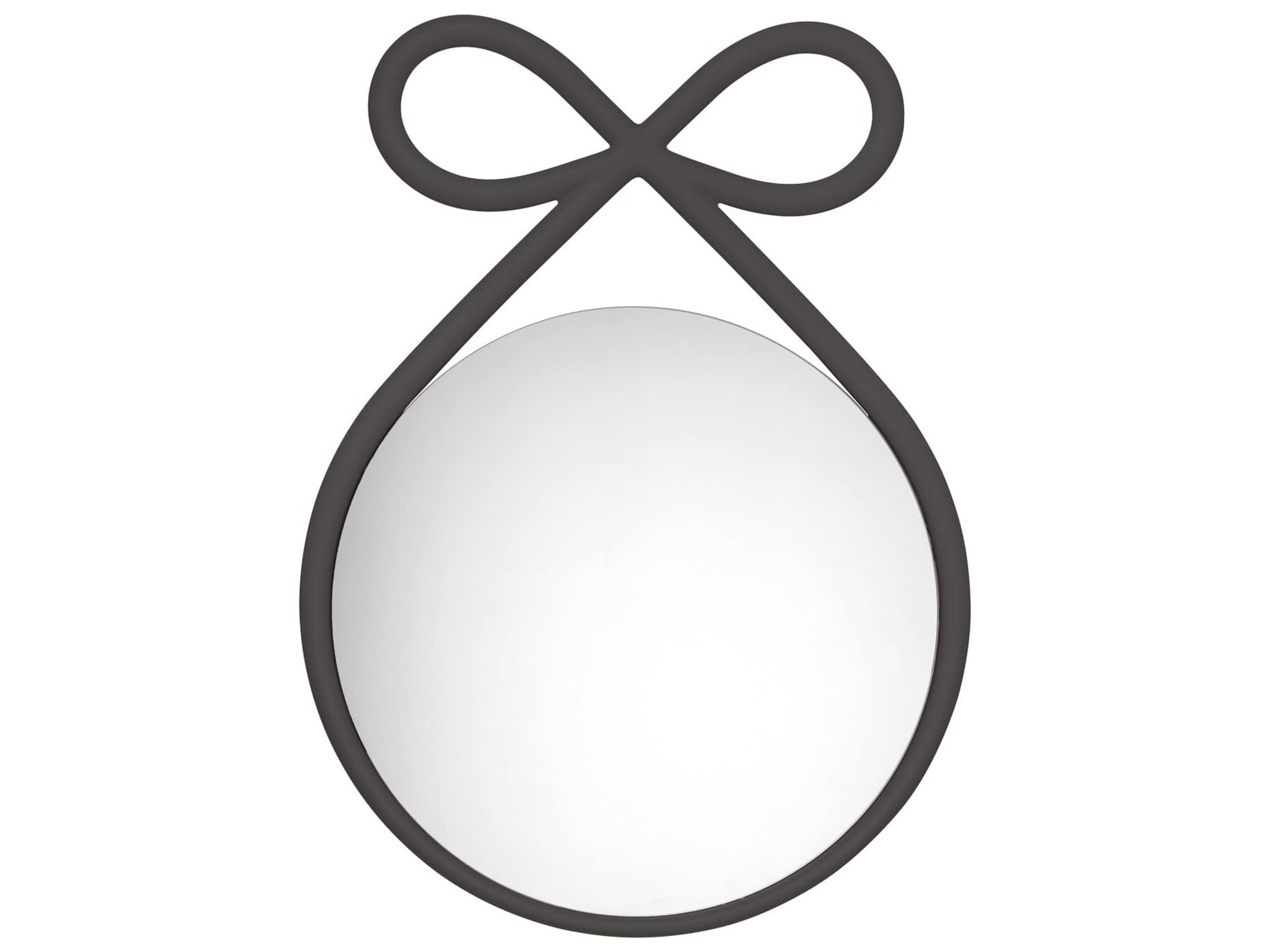 Qeeboo Ribbon Black Round Wall Mirror