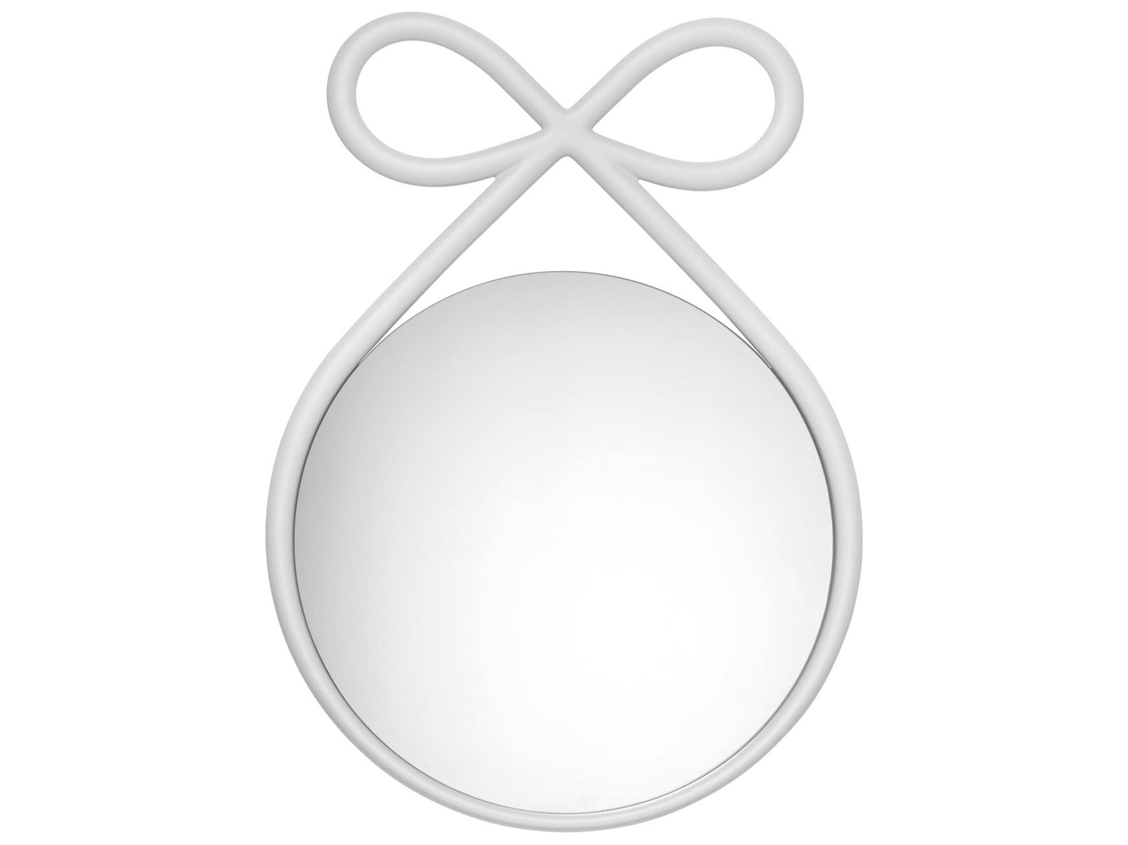 Qeeboo Ribbon White Round Wall Mirror