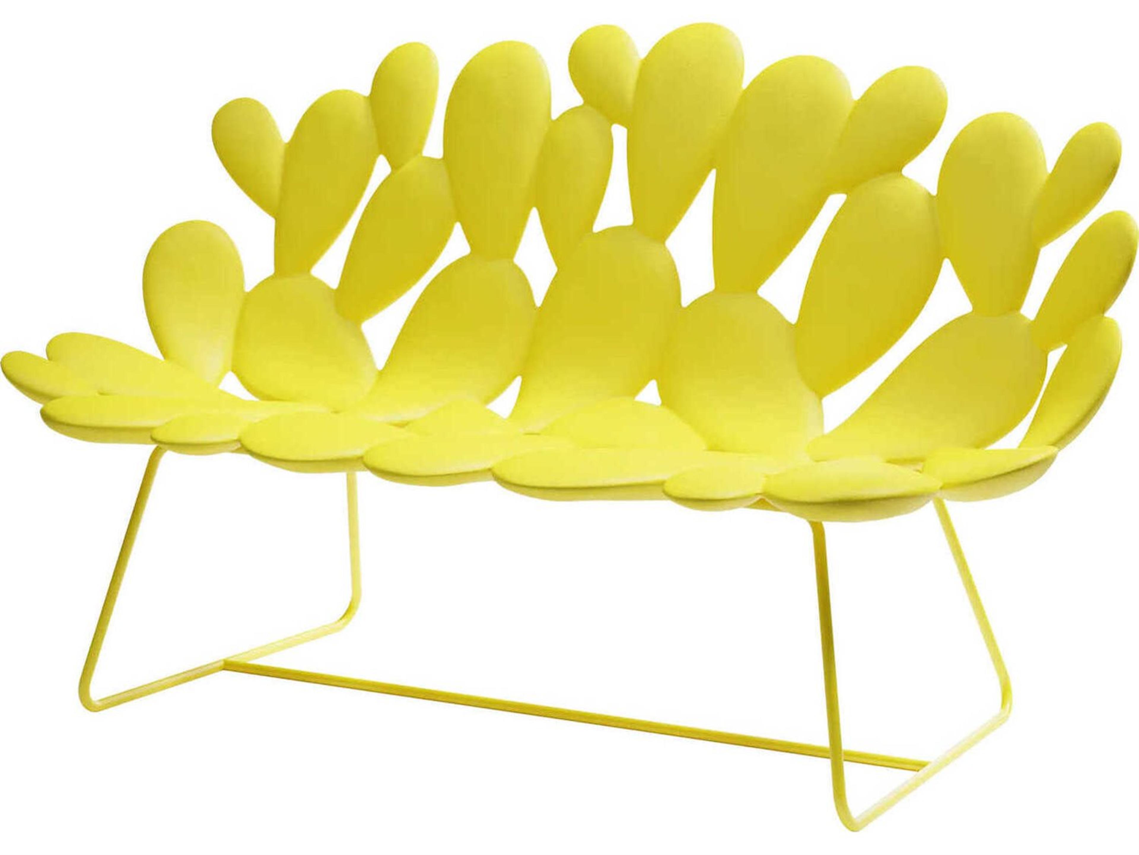 Qeeboo Outdoor Filicudi Yellow Recycled Plastic Sofa
