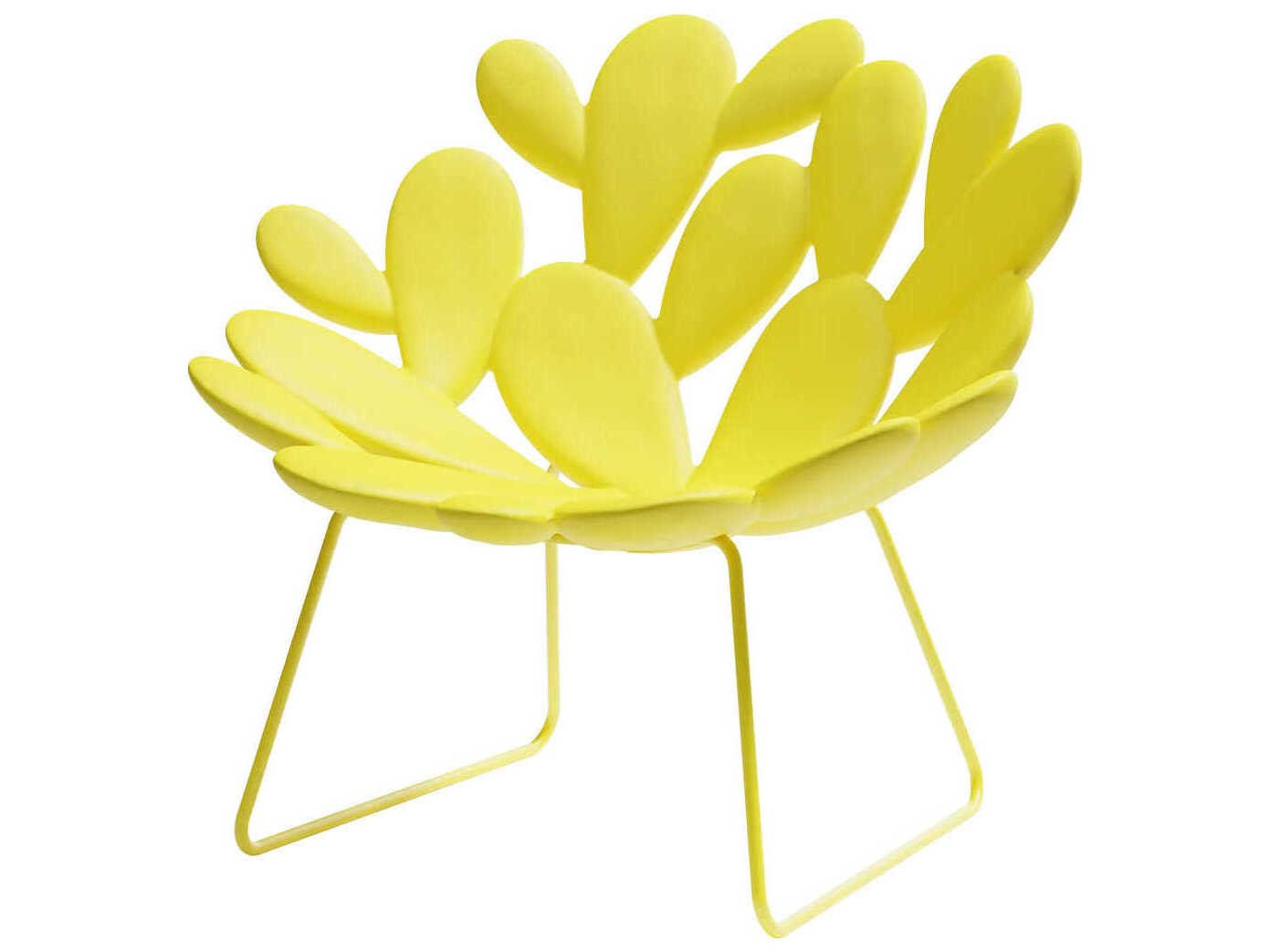 Qeeboo Outdoor Filicudi Yellow Recycled Plastic Lounge Chair