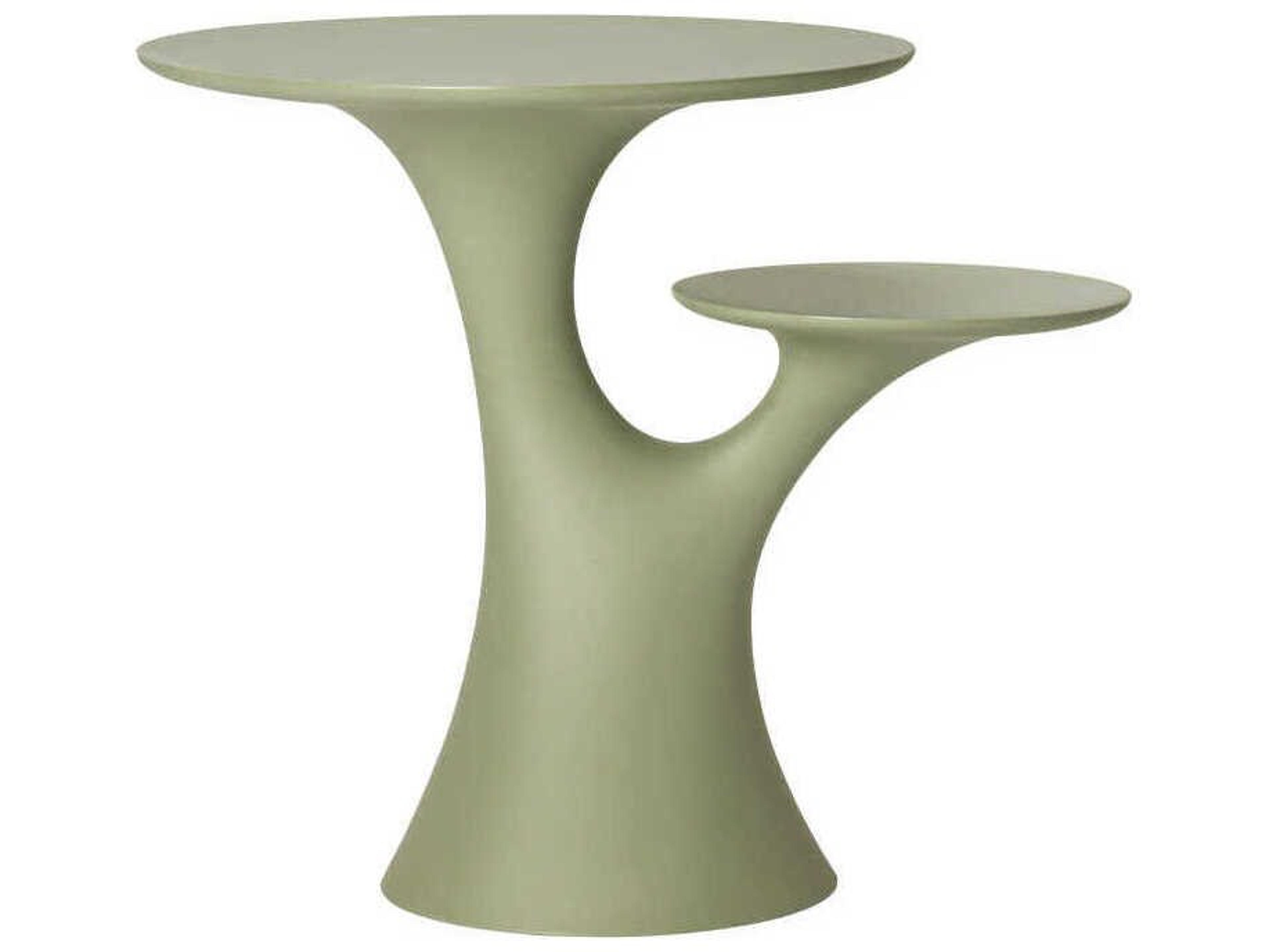 Qeeboo Outdoor Rabbit Balsam Green Recycled Plastic Round End Table